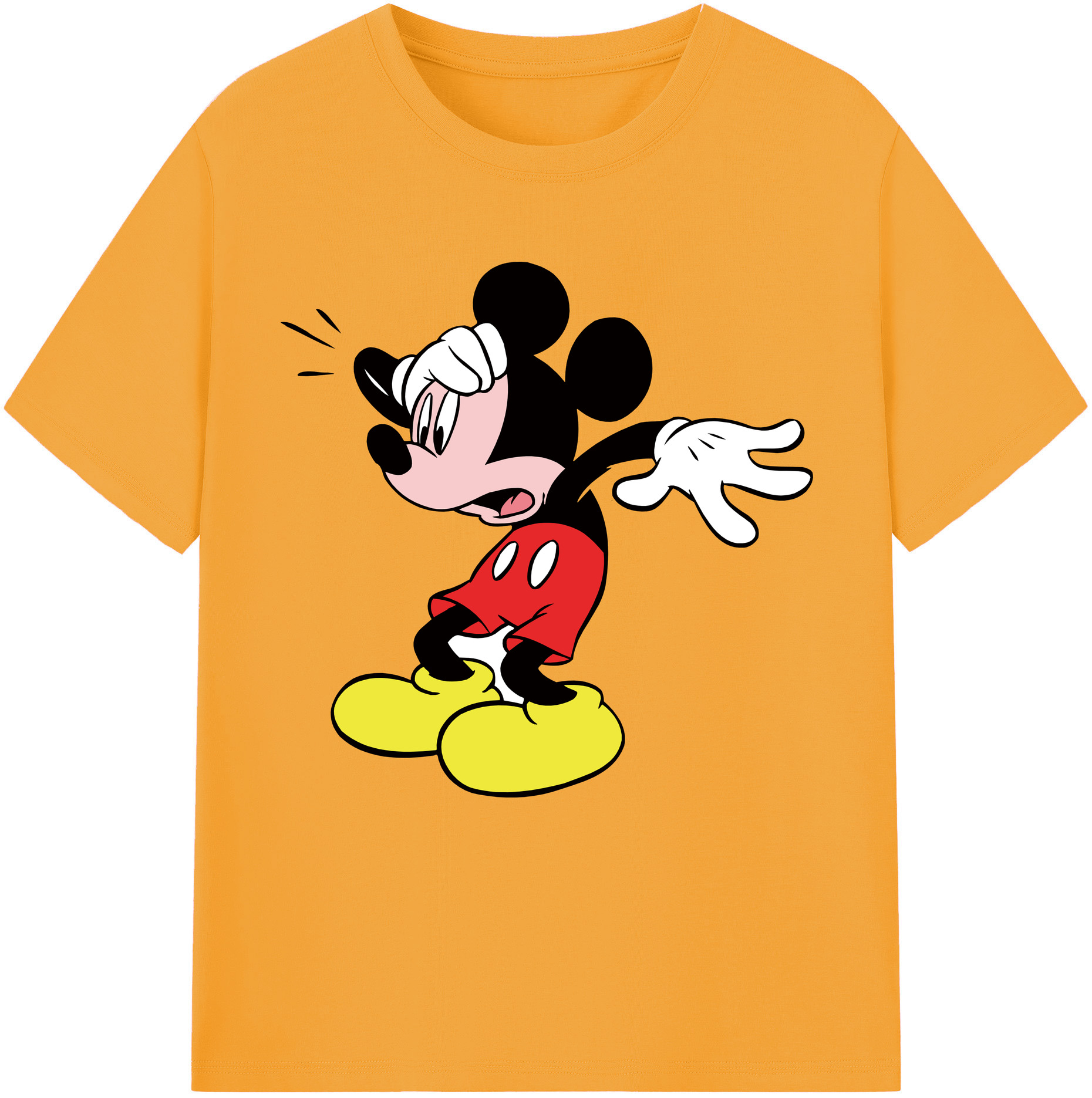 （画像用） ミッキーマウス Mickey Mouse 綿100％半袖Tシャツ（フロントプリント）