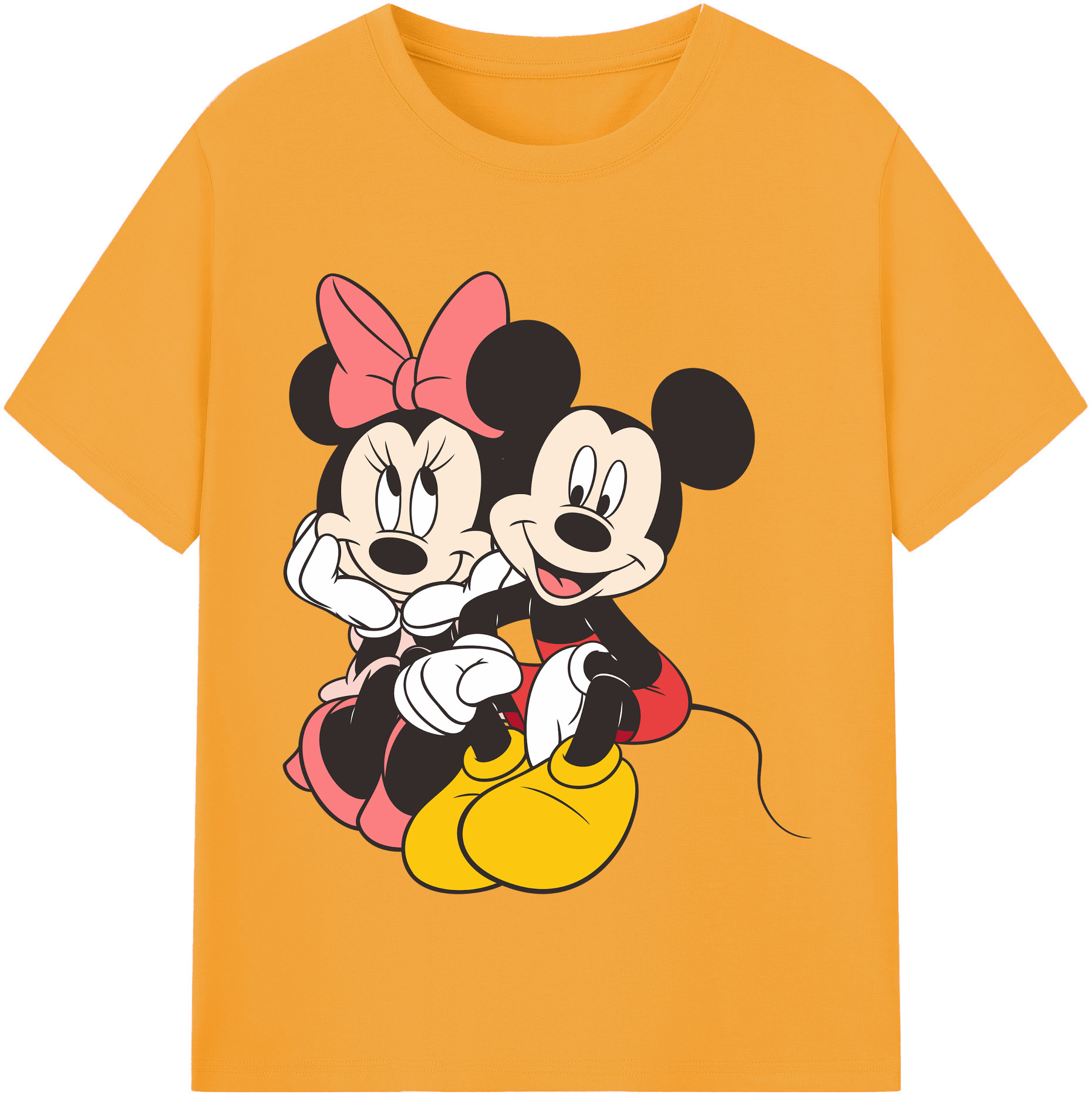 （画像用） ミッキーマウス Mickey Mouse 綿100％半袖Tシャツ（フロントプリント）