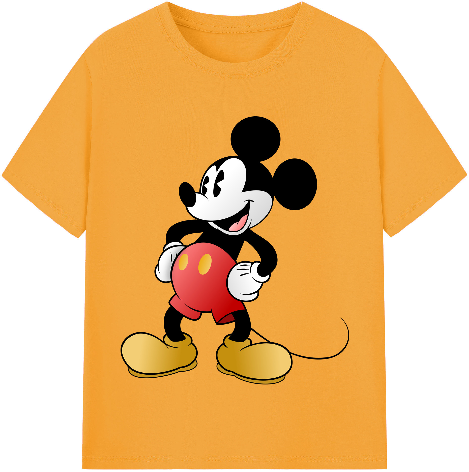 （画像用） ミッキーマウス Mickey Mouse 綿100％半袖Tシャツ（フロントプリント）