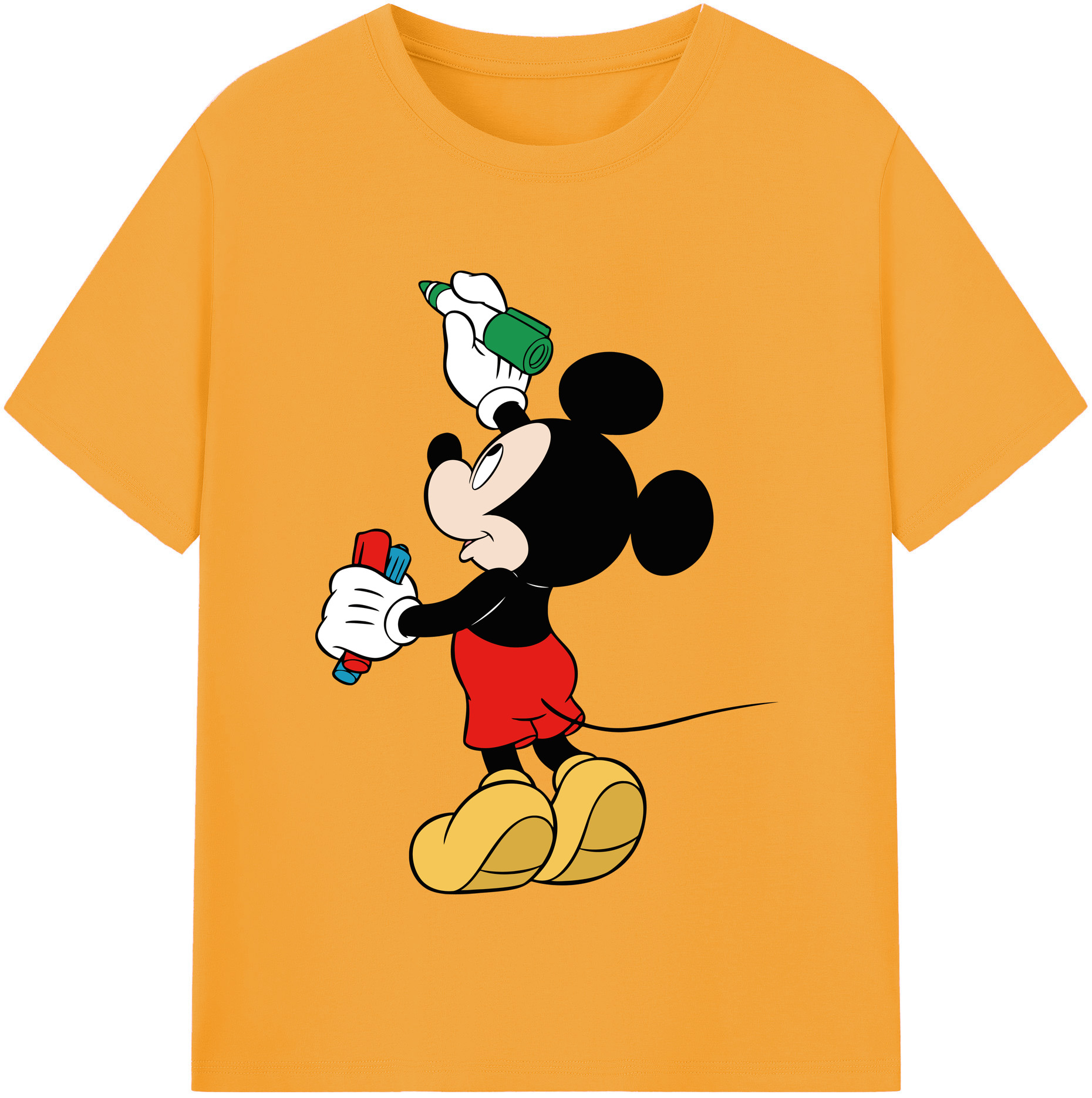 （画像用） ミッキーマウス Mickey Mouse 綿100％半袖Tシャツ（フロントプリント）