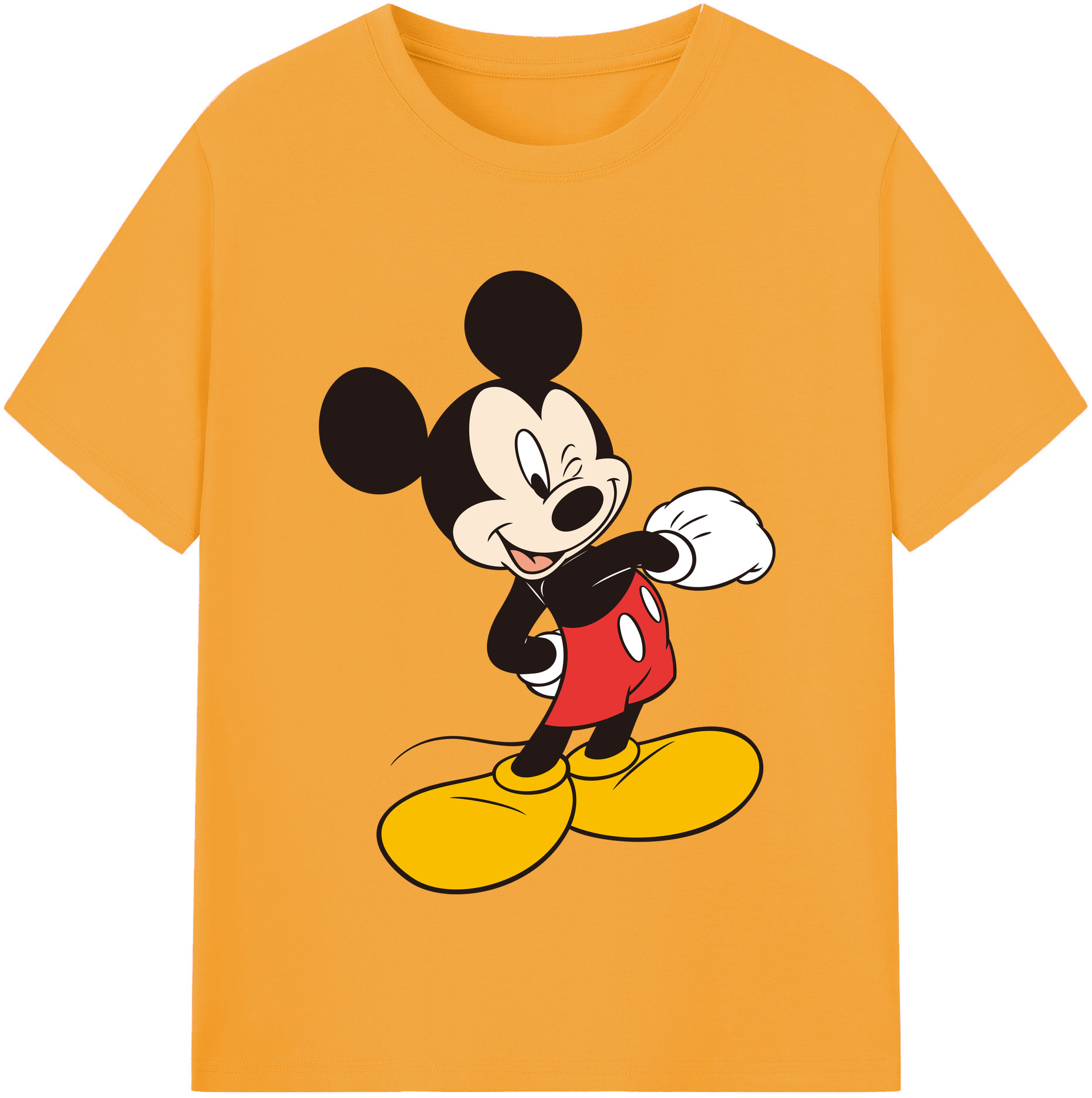 （画像用） ミッキーマウス Mickey Mouse 綿100％半袖Tシャツ（フロントプリント）