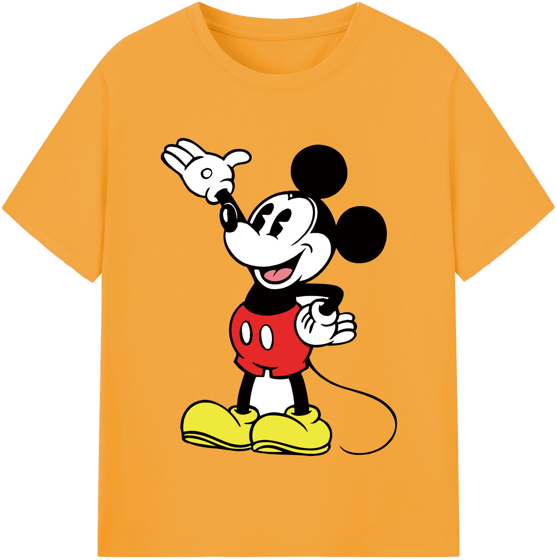 （画像用） ミッキーマウス Mickey Mouse 綿100％半袖Tシャツ（フロントプリント）