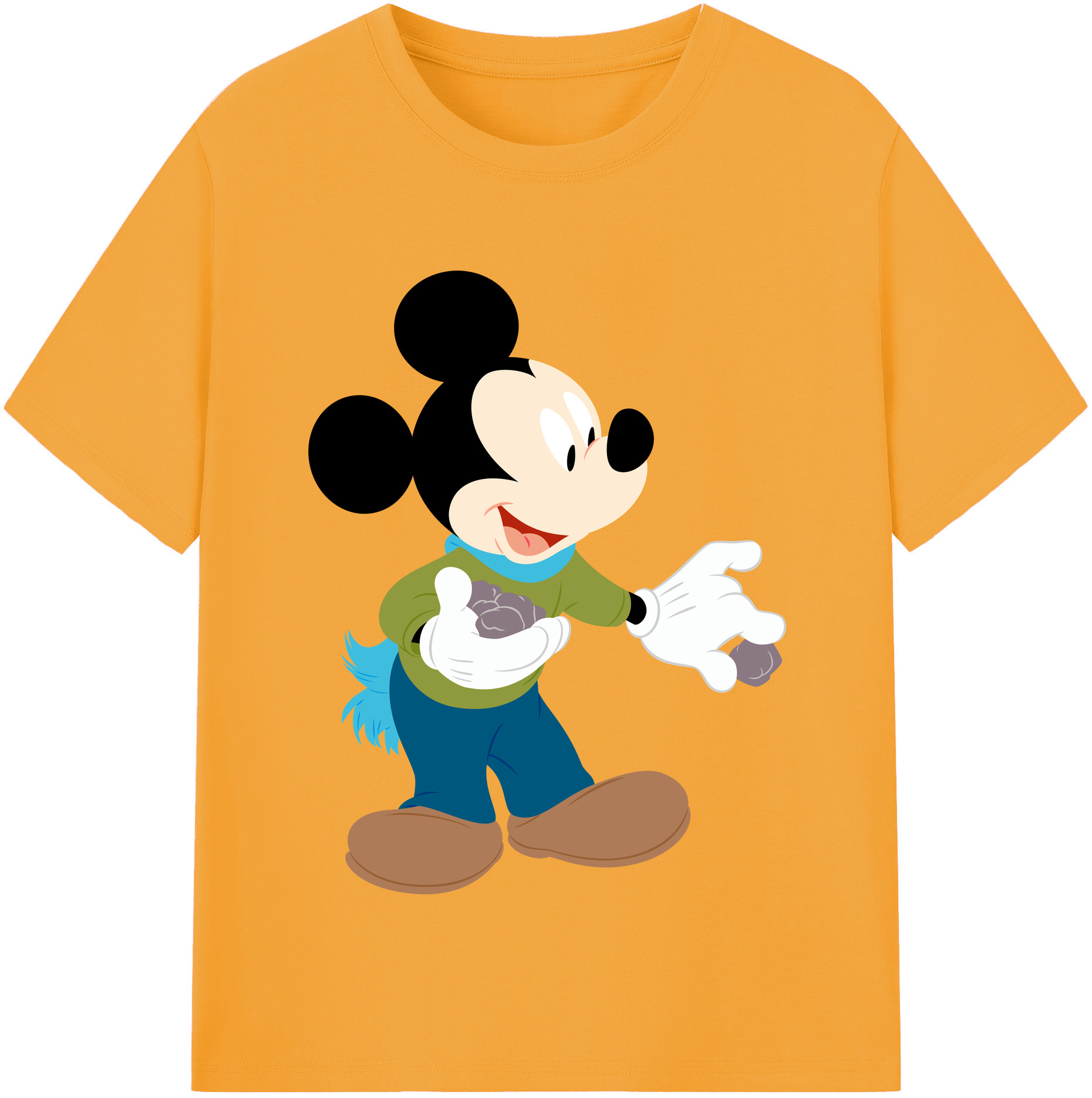 （画像用） ミッキーマウス Mickey Mouse 綿100％半袖Tシャツ（フロントプリント）