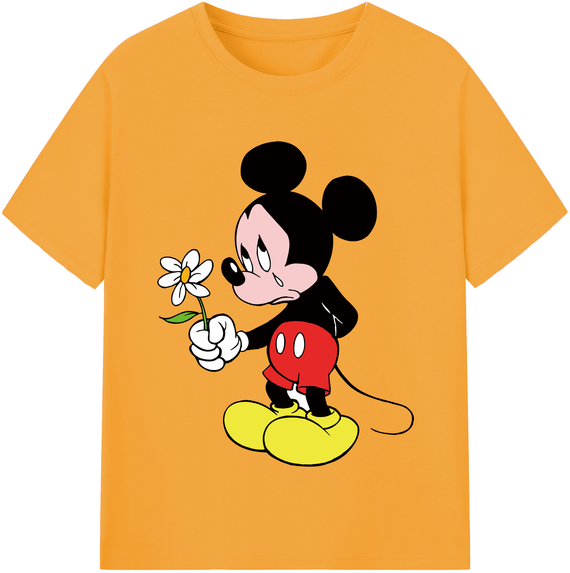 （画像用） ミッキーマウス Mickey Mouse 綿100％半袖Tシャツ（フロントプリント）