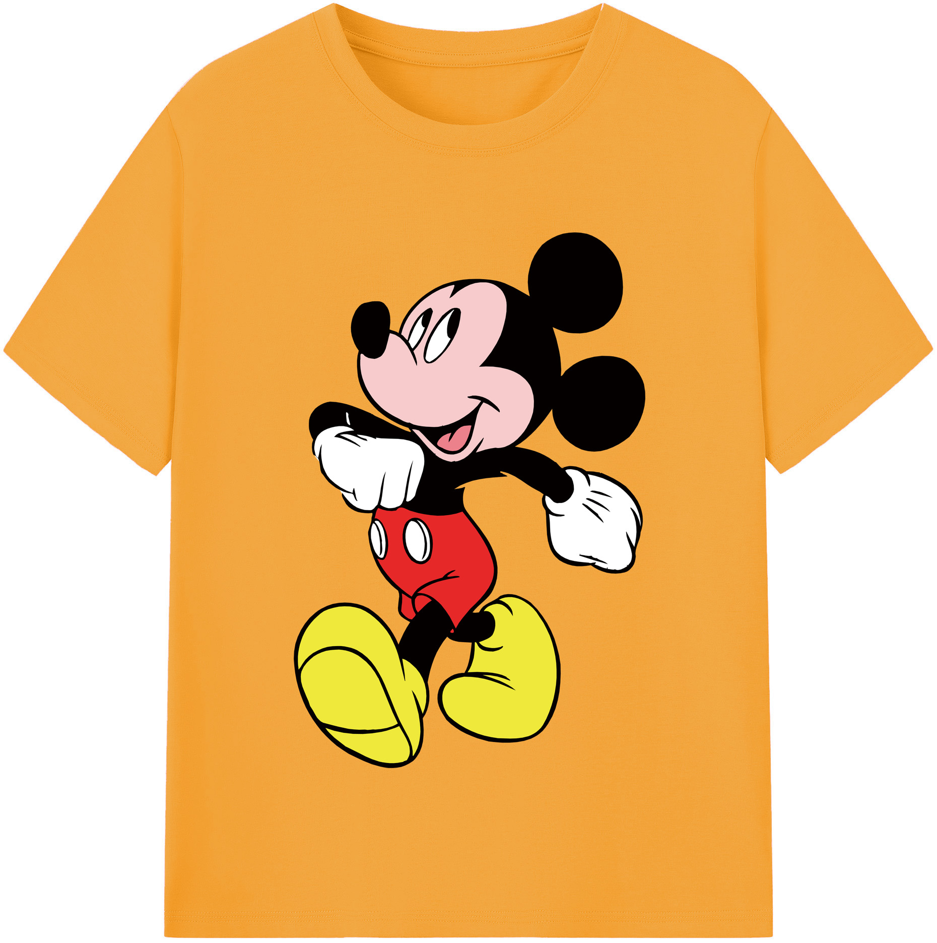 （画像用） ミッキーマウス Mickey Mouse 綿100％半袖Tシャツ（フロントプリント）