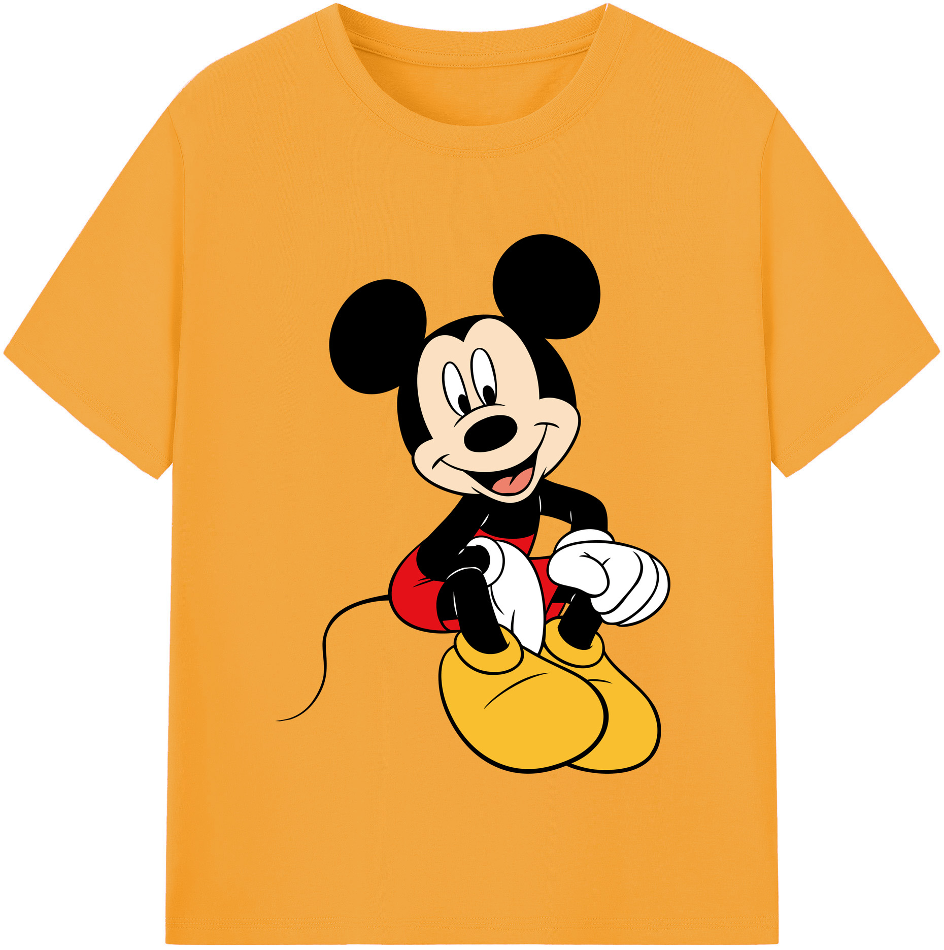 （画像用） ミッキーマウス Mickey Mouse 綿100％半袖Tシャツ（フロントプリント）
