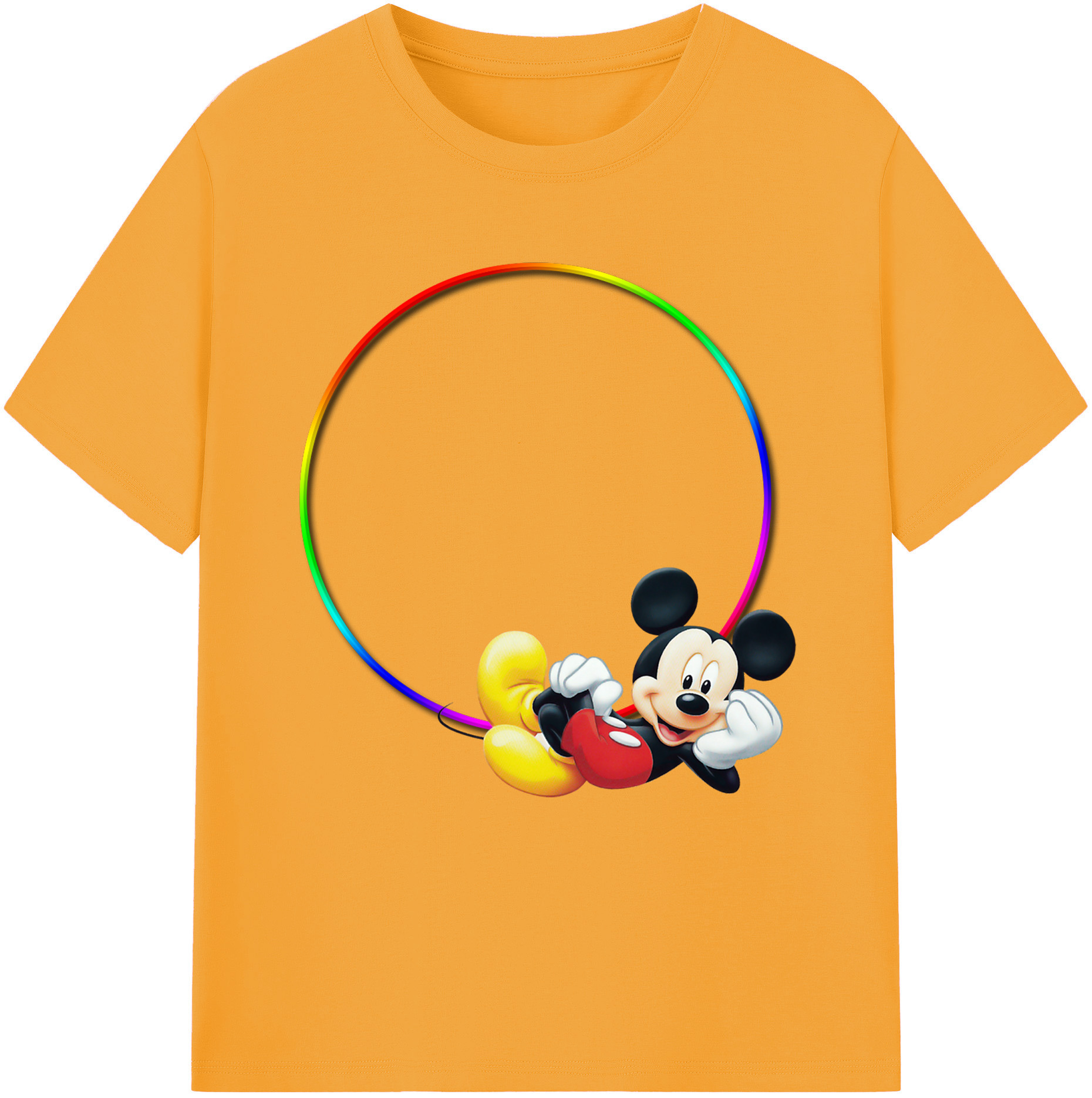 （画像用） ミッキーマウス Mickey Mouse 綿100％半袖Tシャツ（フロントプリント）