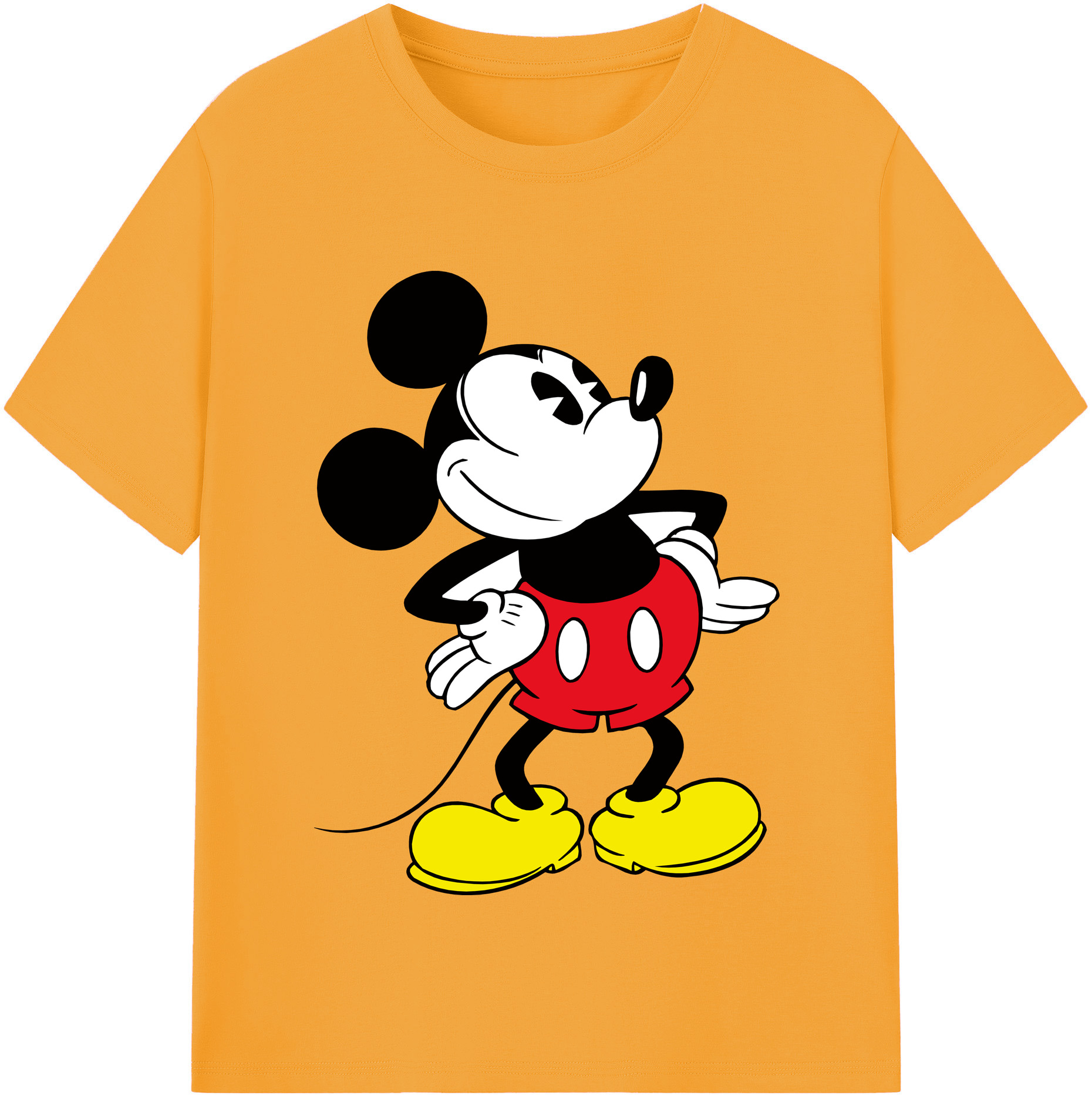 （画像用） ミッキーマウス Mickey Mouse 綿100％半袖Tシャツ（フロントプリント）