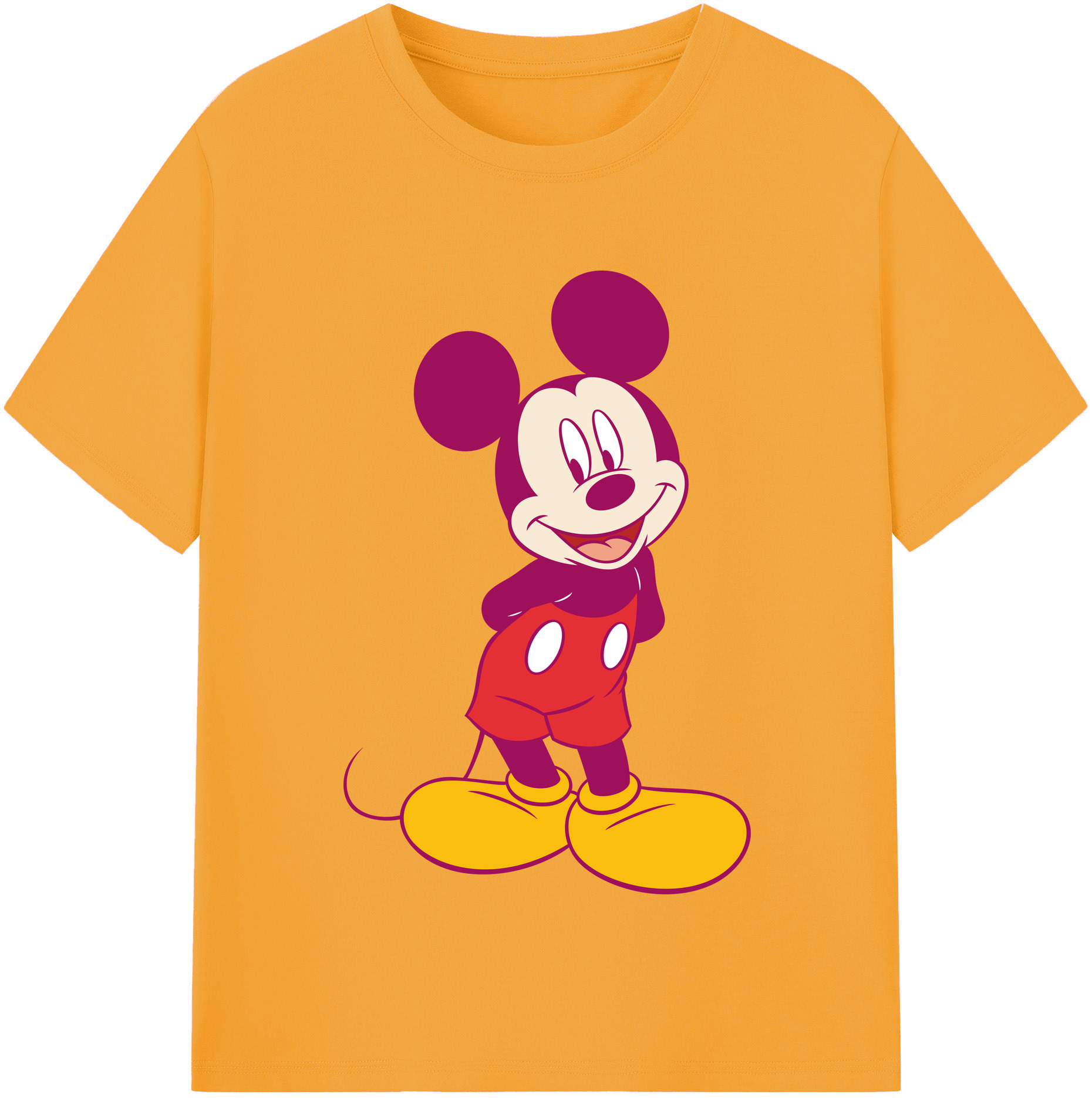 （画像用） ミッキーマウス Mickey Mouse 綿100％半袖Tシャツ（フロントプリント）