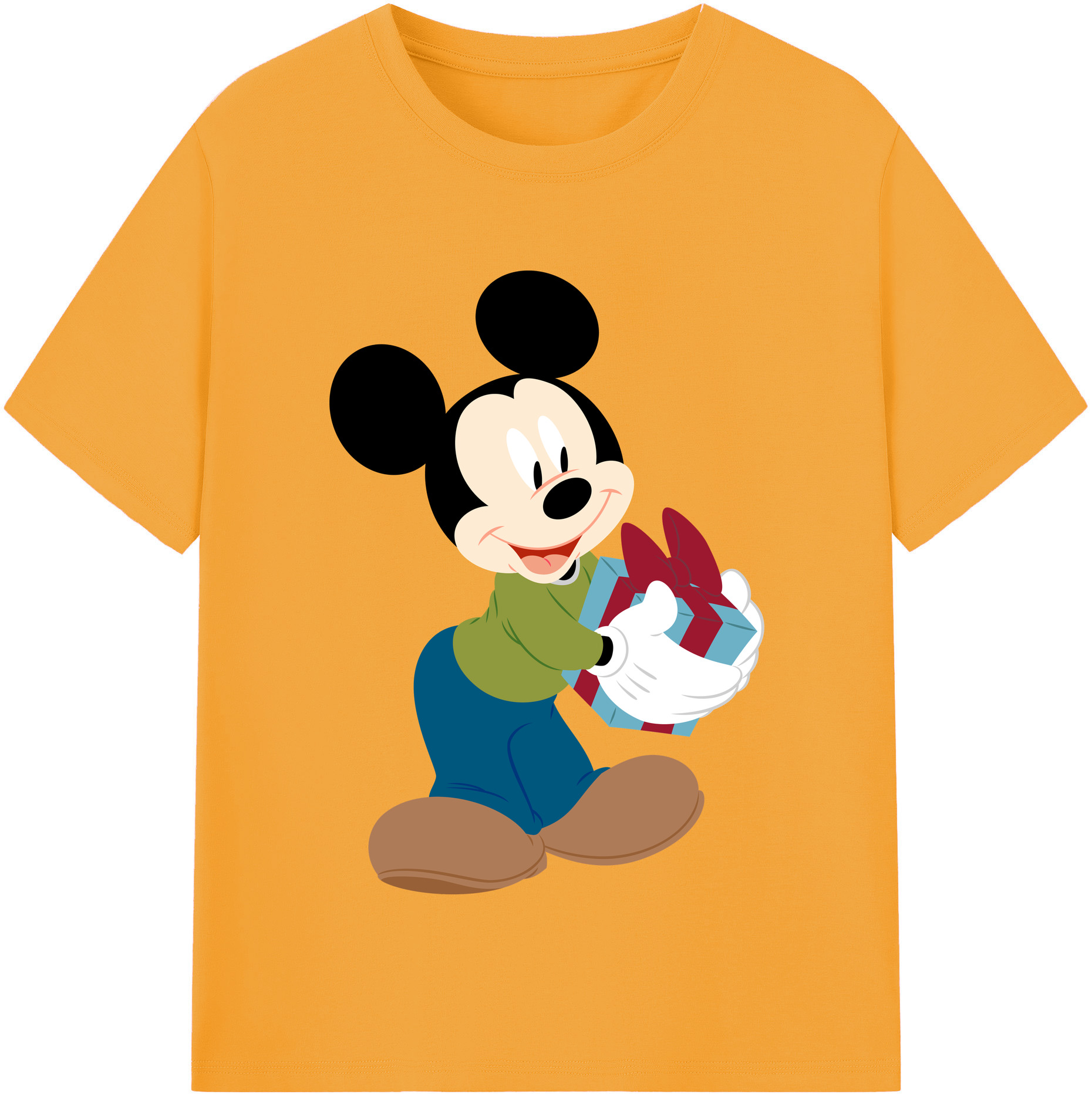 （画像用） ミッキーマウス Mickey Mouse 綿100％半袖Tシャツ（フロントプリント）