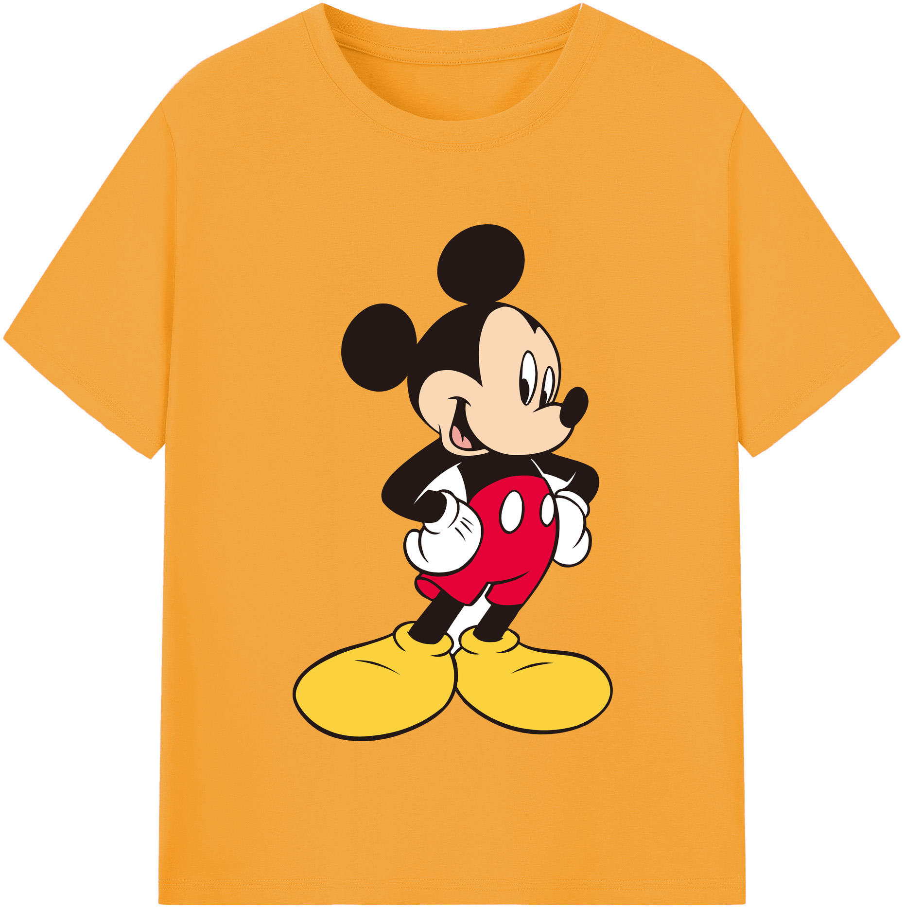 （画像用） ミッキーマウス Mickey Mouse 綿100％半袖Tシャツ（フロントプリント）