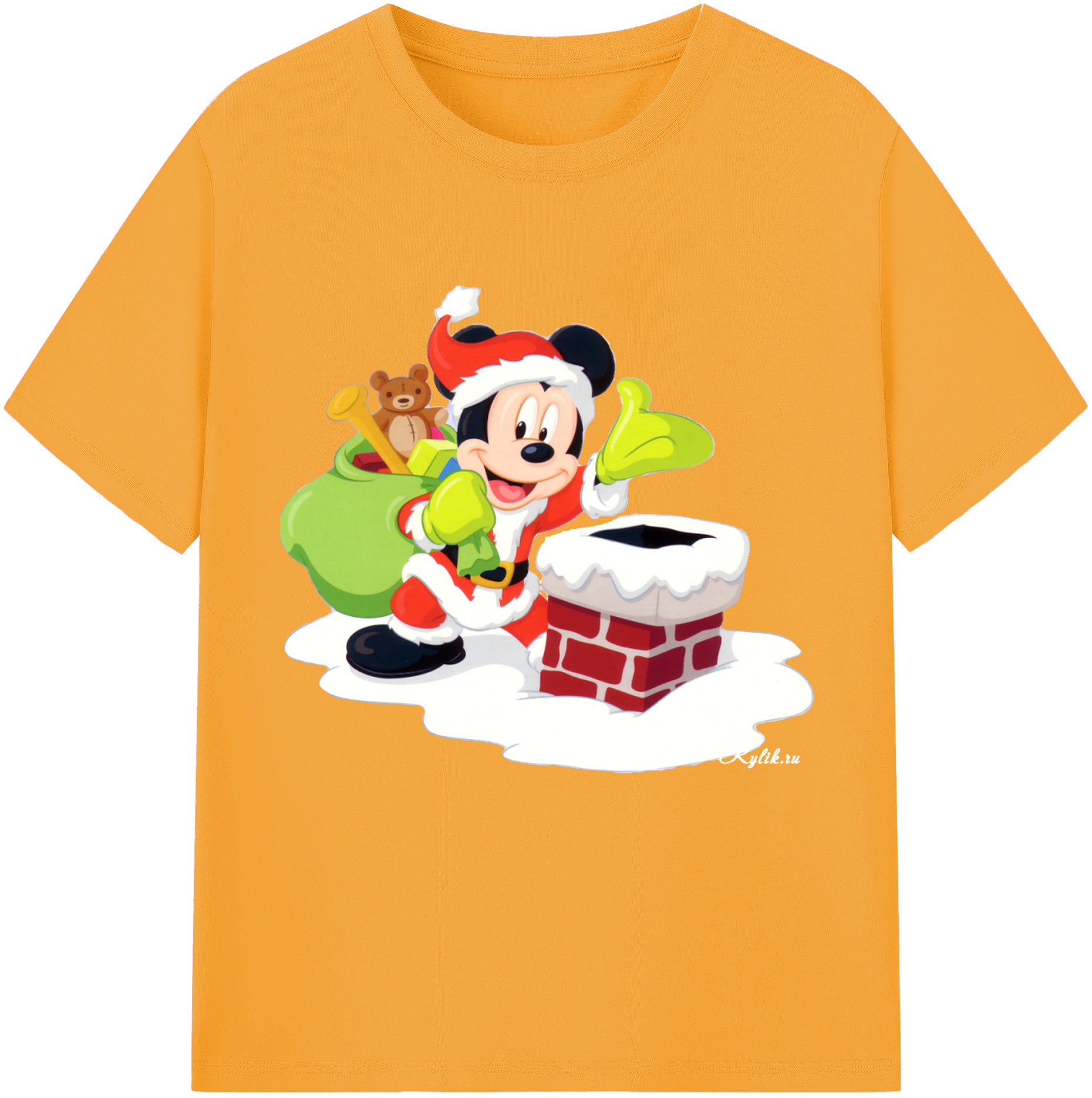 （画像用） ミッキーマウス Mickey Mouse 綿100％半袖Tシャツ（フロントプリント）