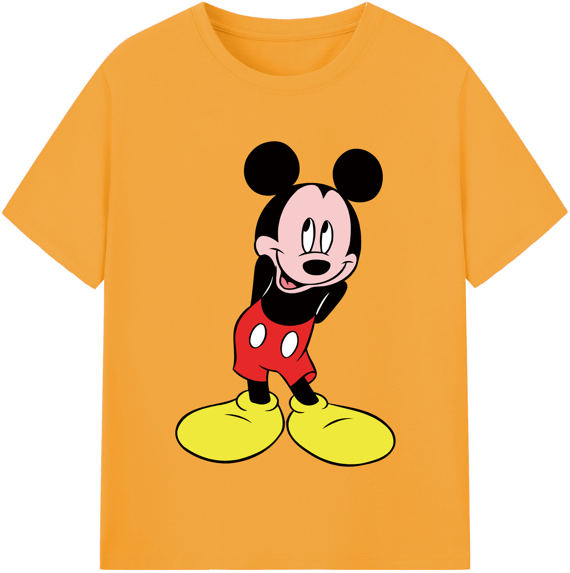 （画像用） ミッキーマウス Mickey Mouse 綿100％半袖Tシャツ（フロントプリント）