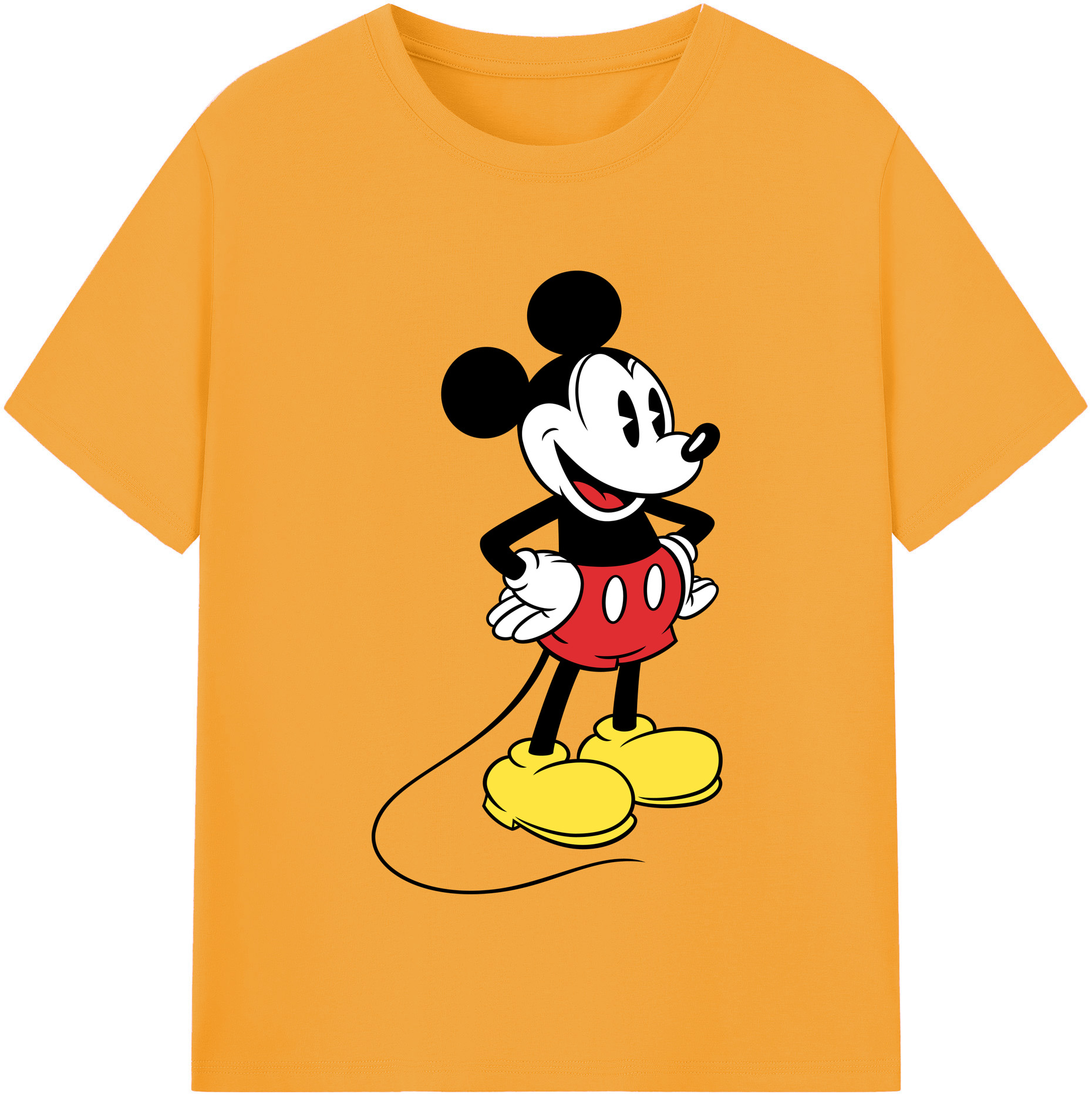 （画像用） ミッキーマウス Mickey Mouse 綿100％半袖Tシャツ（フロントプリント）