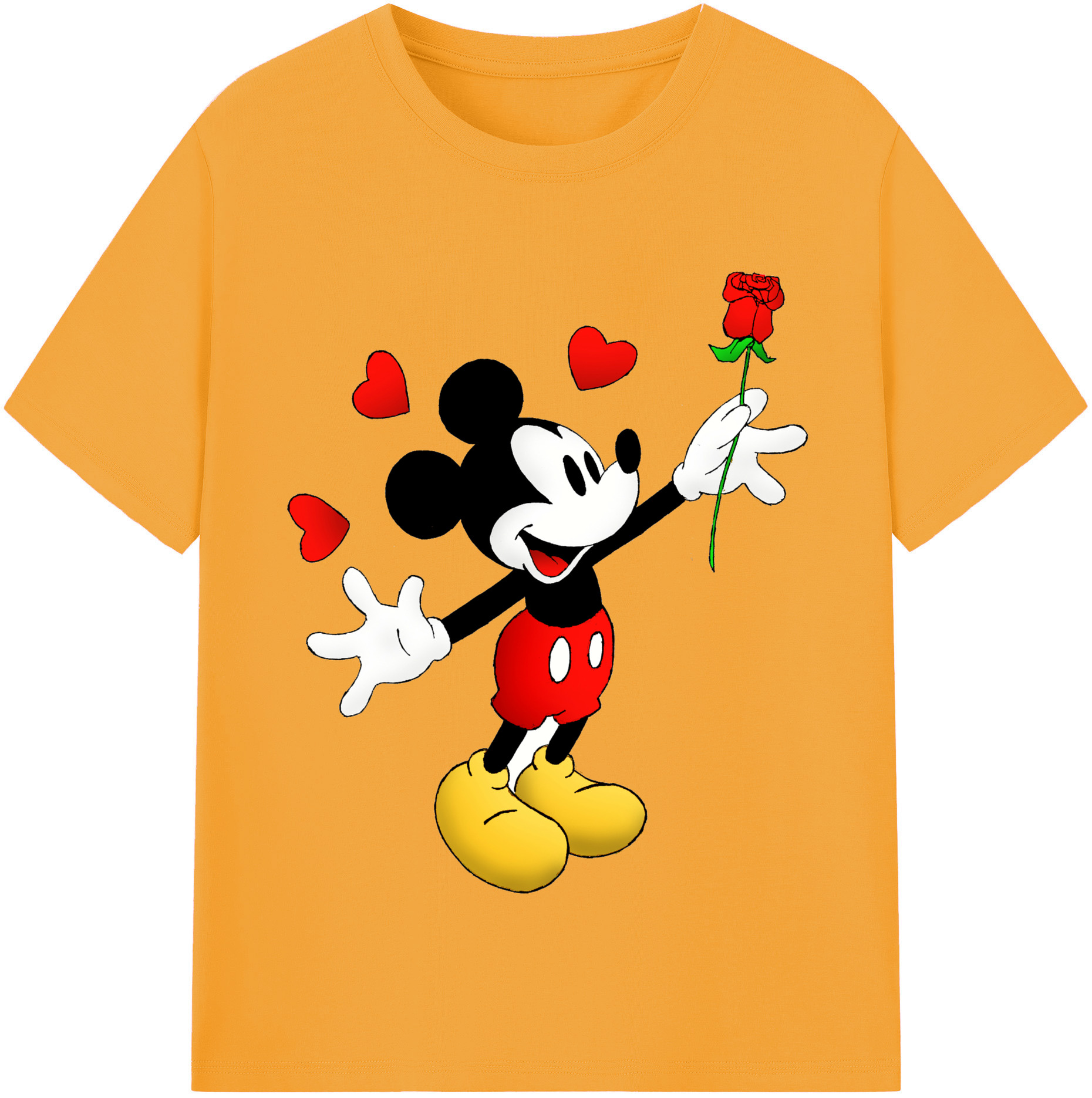 （画像用） ミッキーマウス Mickey Mouse 綿100％半袖Tシャツ（フロントプリント）
