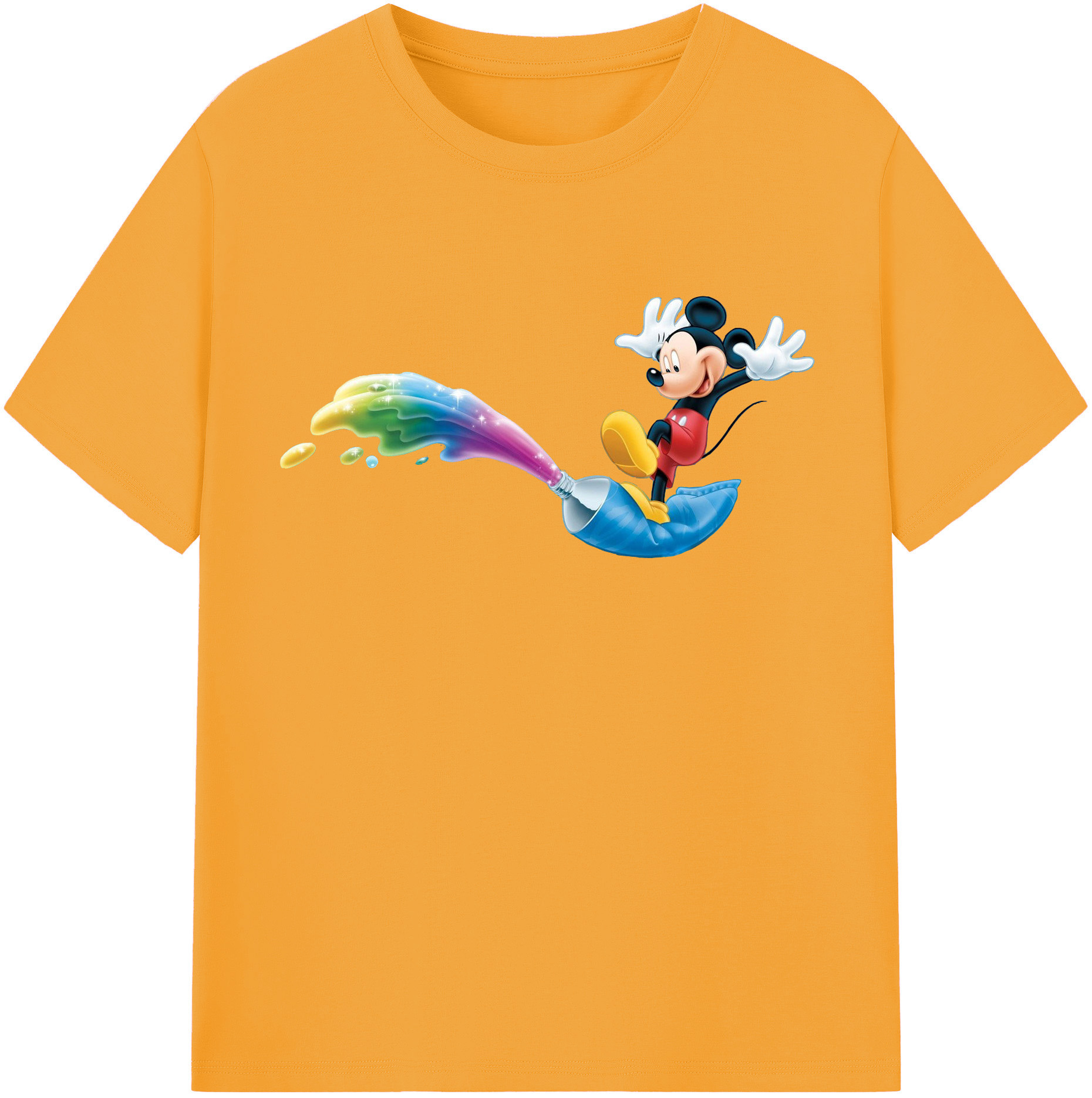 （画像用） ミッキーマウス Mickey Mouse 綿100％半袖Tシャツ（フロントプリント）