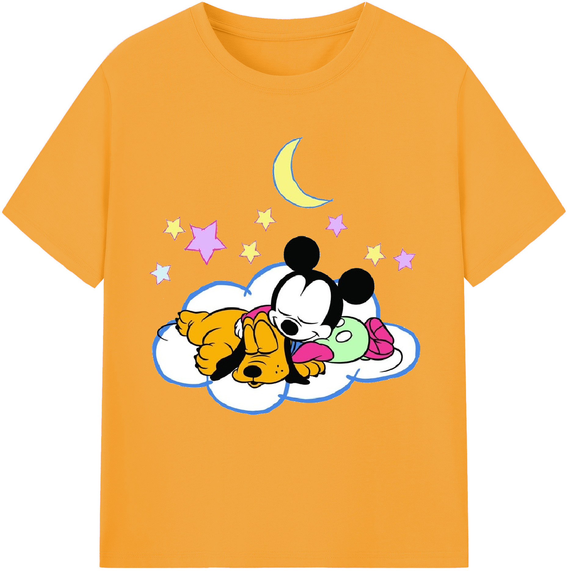 （画像用） ミッキーマウス Mickey Mouse 綿100％半袖Tシャツ（フロントプリント）