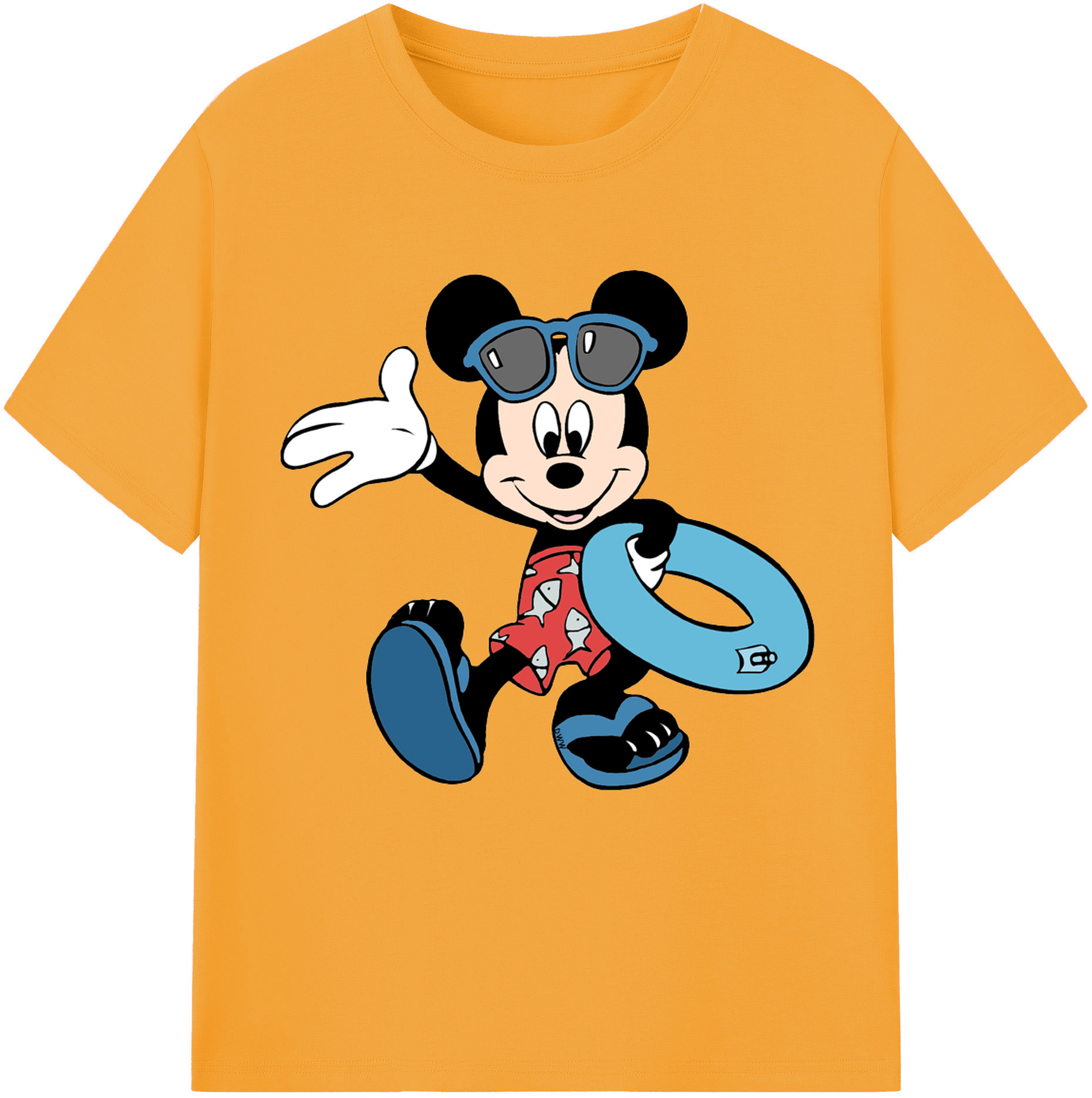 （画像用） ミッキーマウス Mickey Mouse 綿100％半袖Tシャツ（フロントプリント）