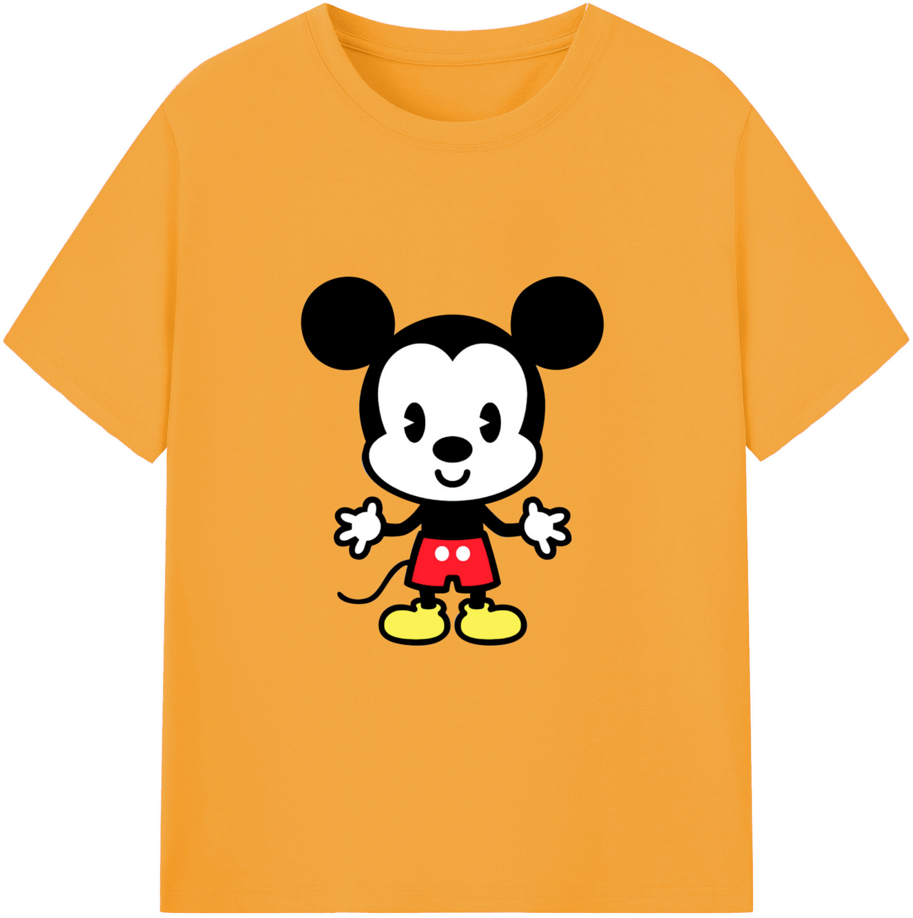 （画像用） ミッキーマウス Mickey Mouse 綿100％半袖Tシャツ（フロントプリント）