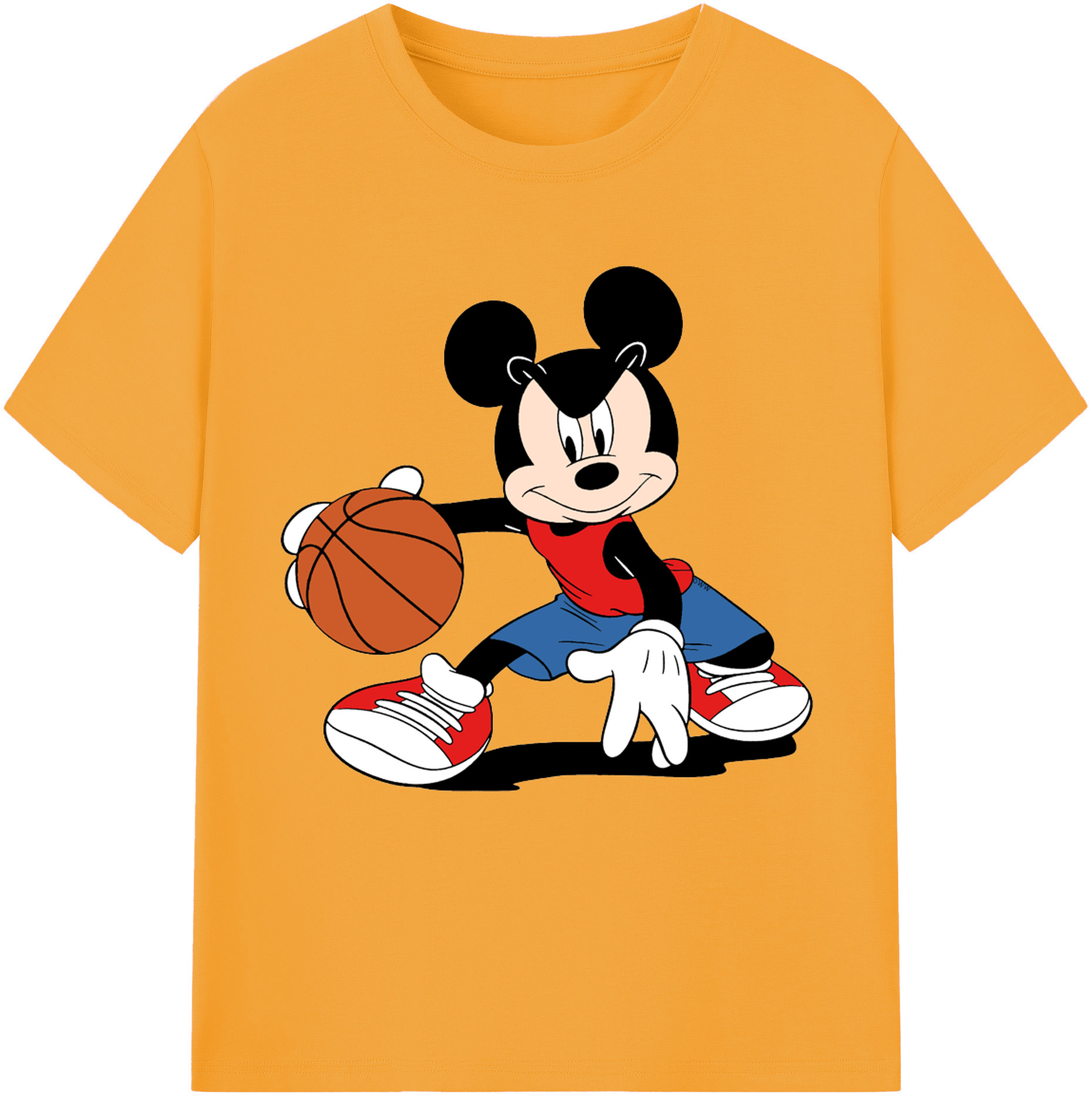 （画像用） ミッキーマウス Mickey Mouse 綿100％半袖Tシャツ（フロントプリント）
