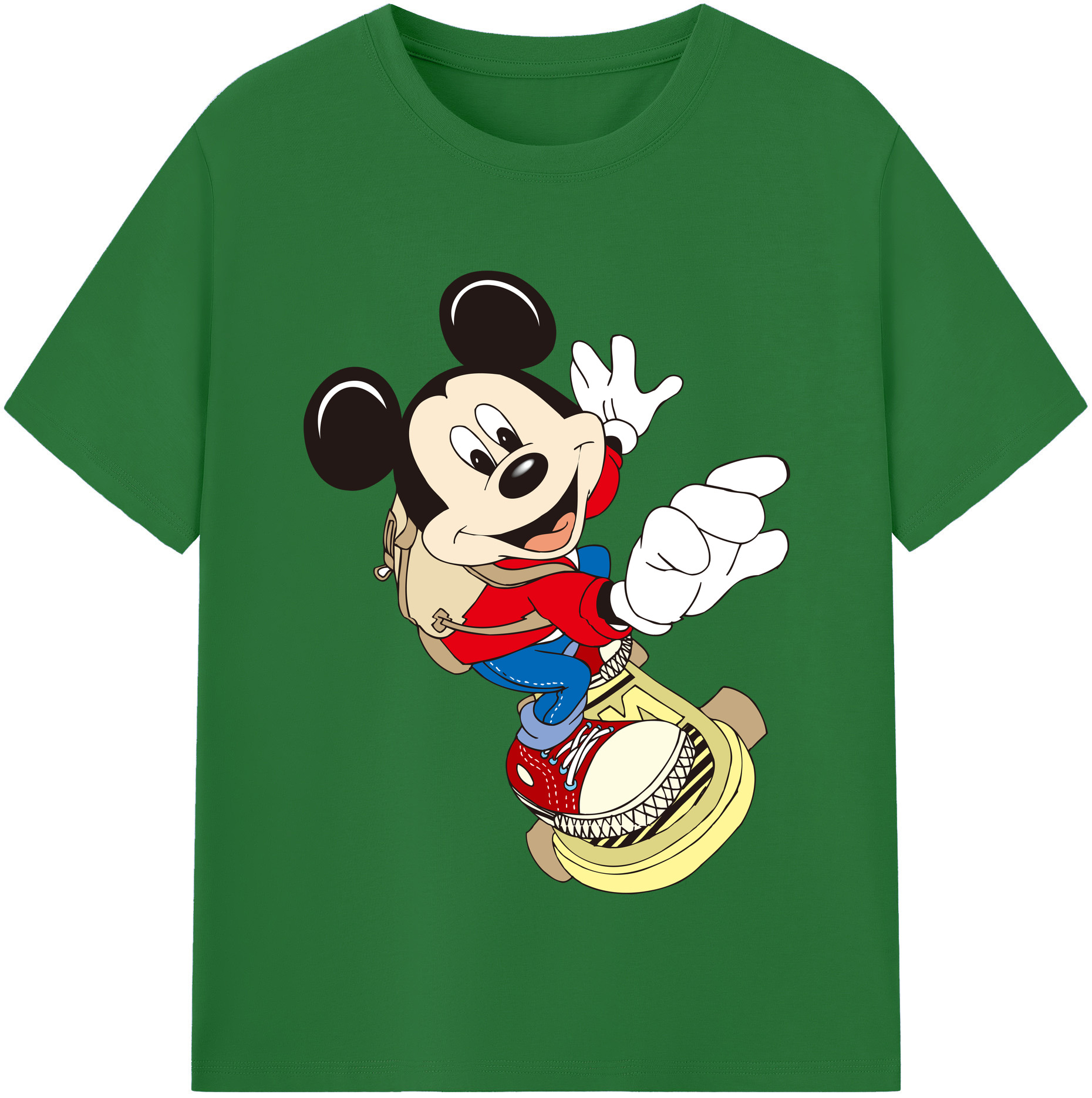 （画像用） ミッキーマウス Mickey Mouse 綿100％半袖Tシャツ（フロントプリント）