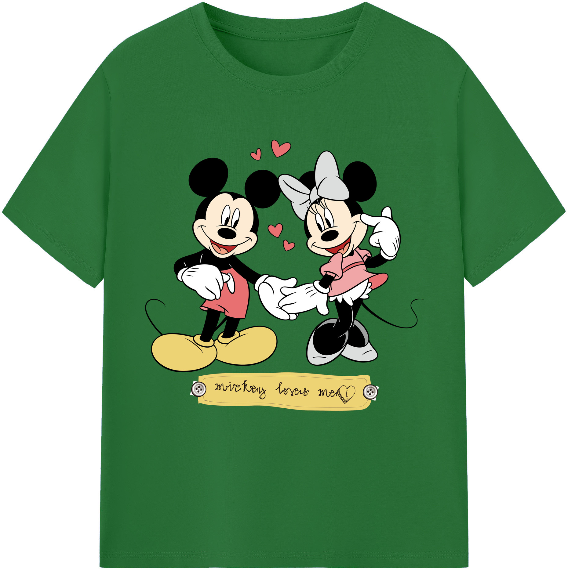 （画像用） ミッキーマウス Mickey Mouse 綿100％半袖Tシャツ（フロントプリント）