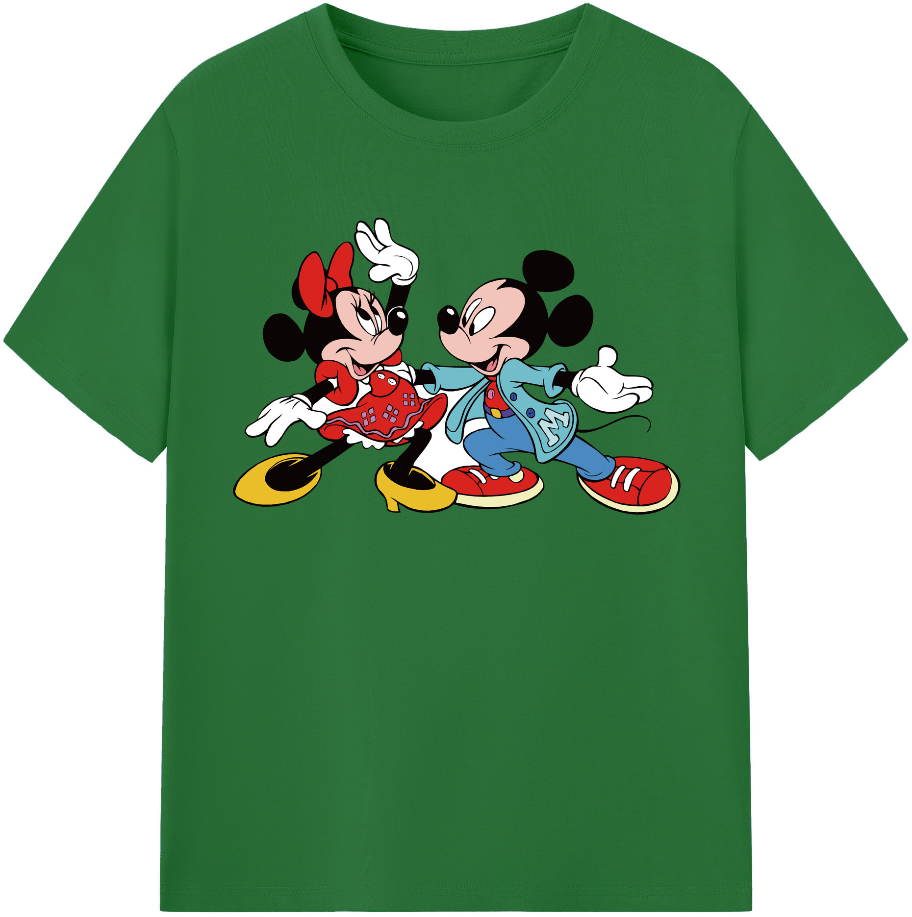 （画像用） ミッキーマウス Mickey Mouse 綿100％半袖Tシャツ（フロントプリント）