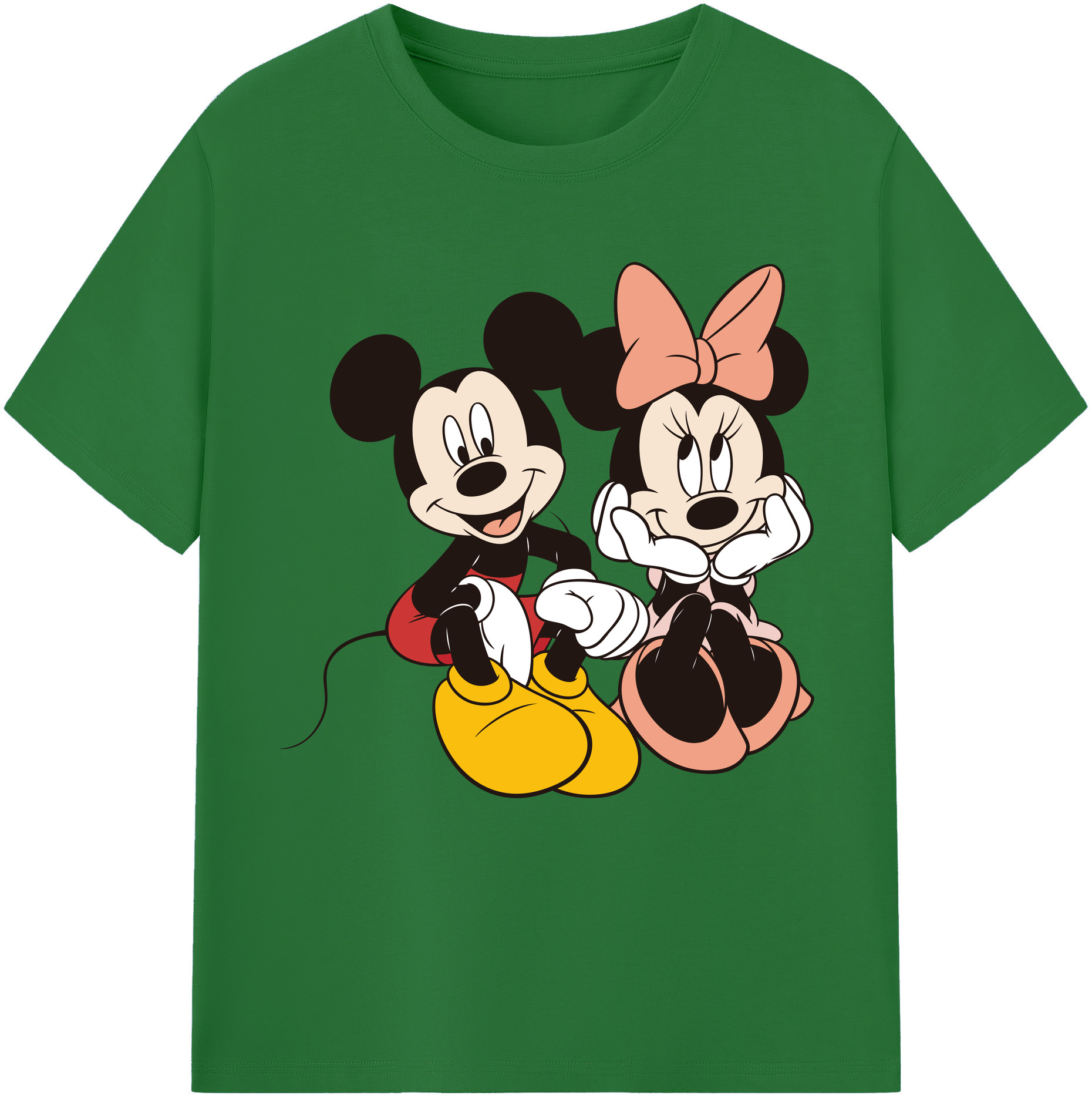 （画像用） ミッキーマウス Mickey Mouse 綿100％半袖Tシャツ（フロントプリント）