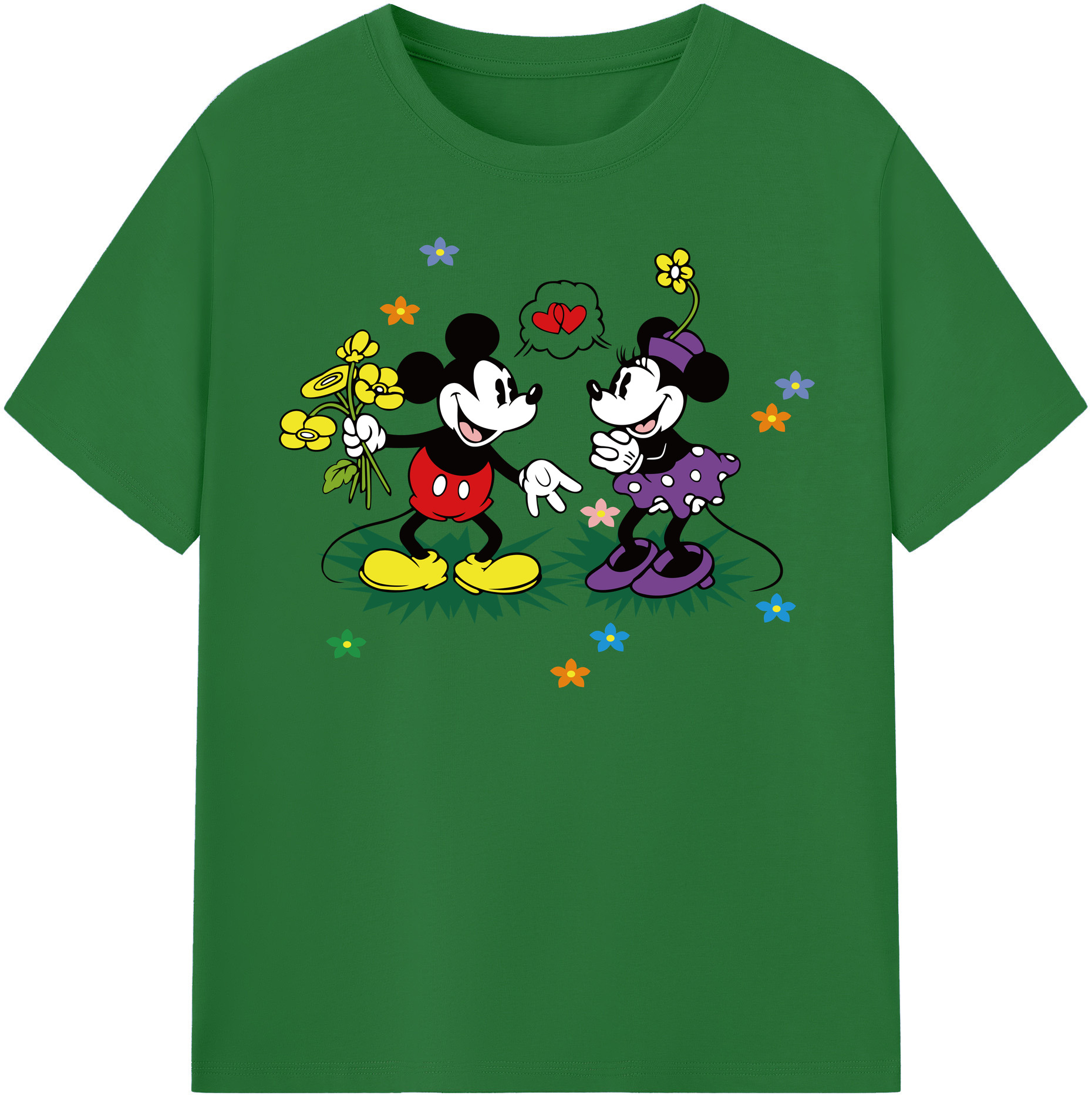 （画像用） ミッキーマウス Mickey Mouse 綿100％半袖Tシャツ（フロントプリント）