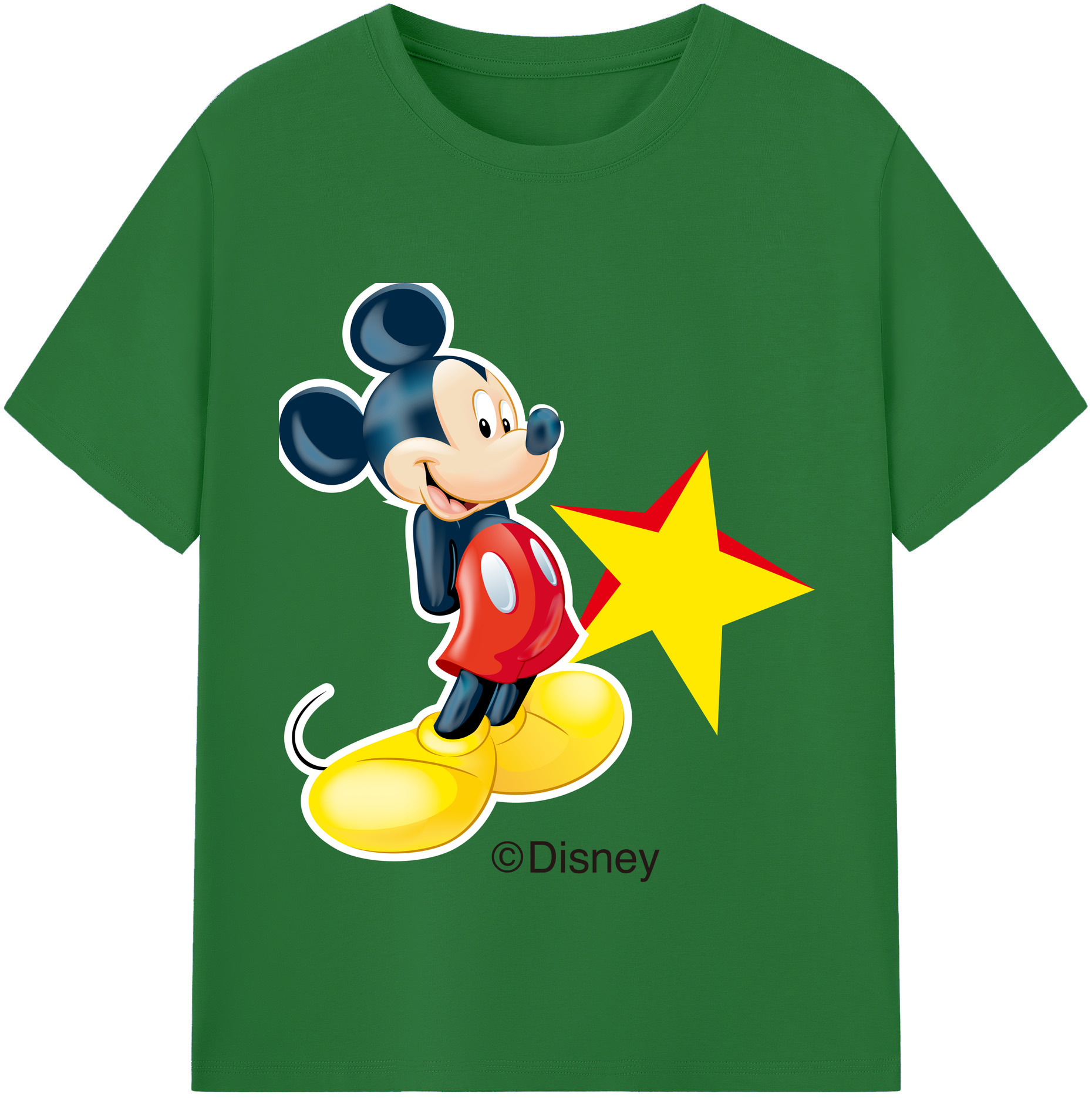 （画像用） ミッキーマウス Mickey Mouse 綿100％半袖Tシャツ（フロントプリント）