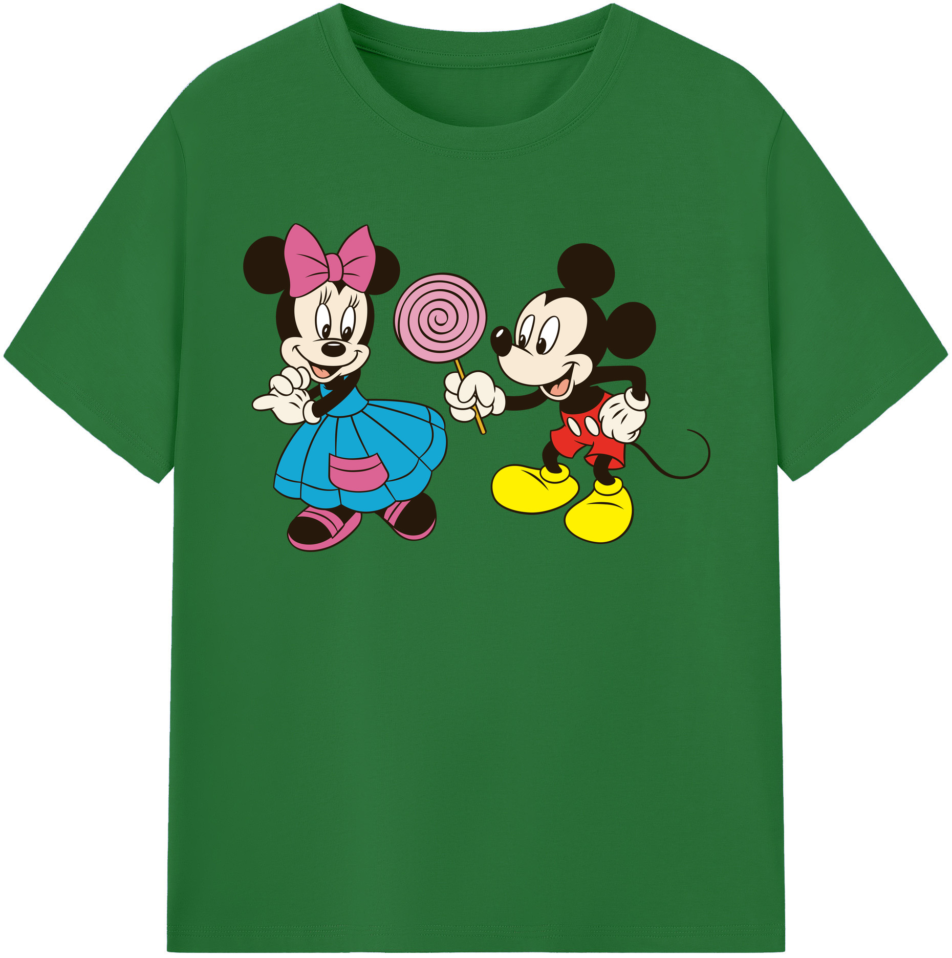 （画像用） ミッキーマウス Mickey Mouse 綿100％半袖Tシャツ（フロントプリント）