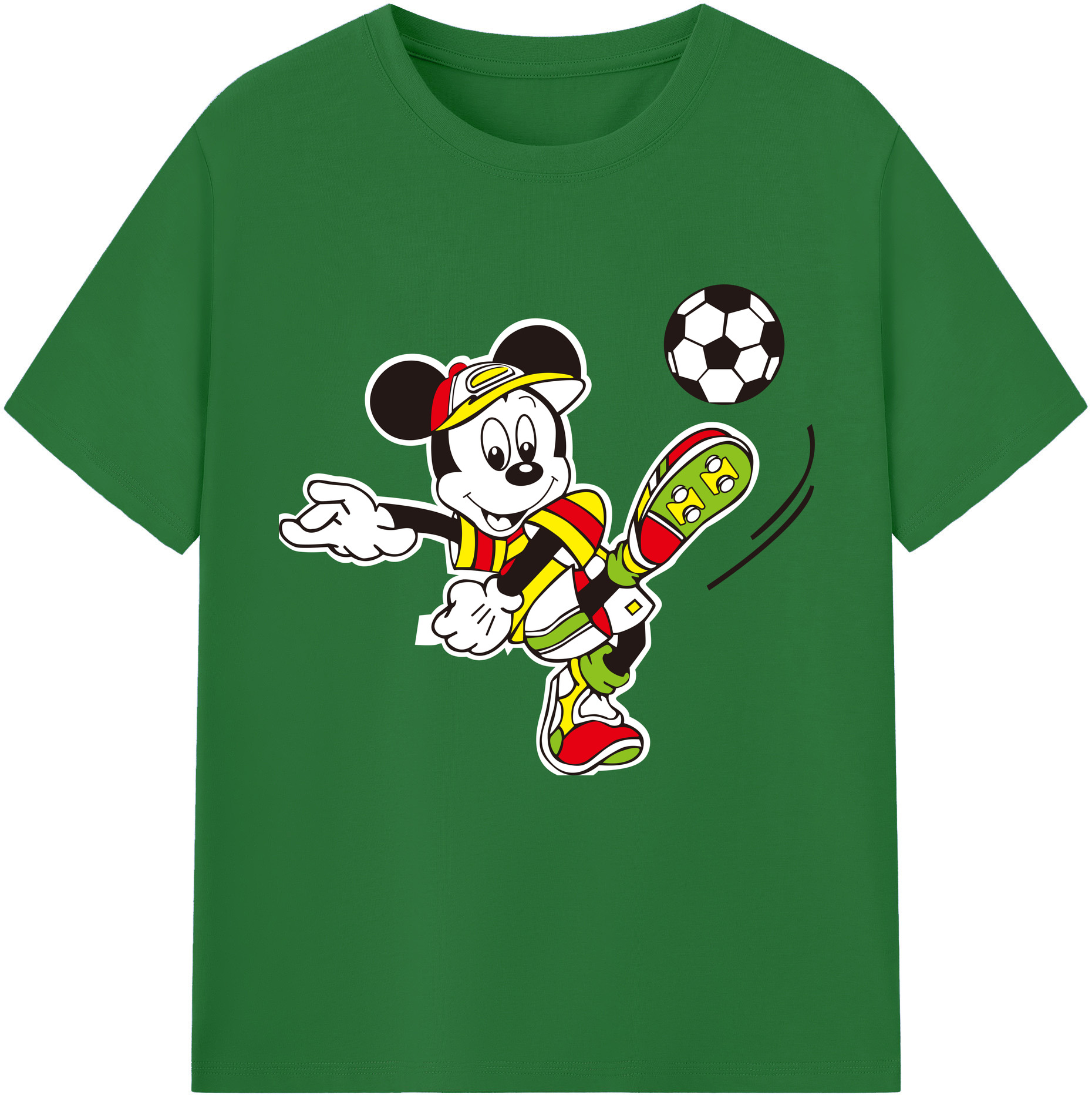 （画像用） ミッキーマウス Mickey Mouse 綿100％半袖Tシャツ（フロントプリント）