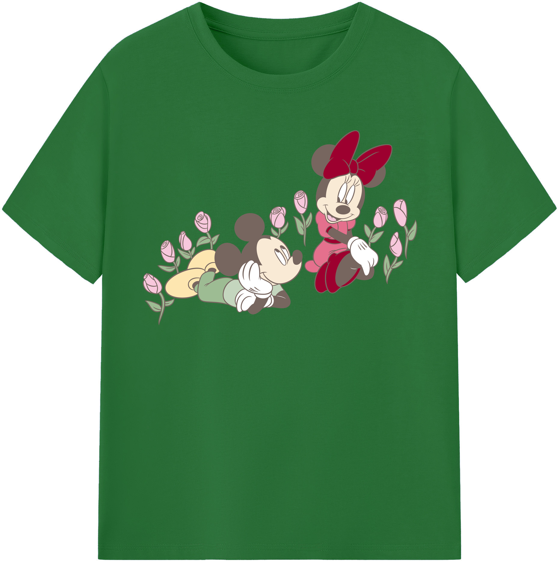 （画像用） ミッキーマウス Mickey Mouse 綿100％半袖Tシャツ（フロントプリント）