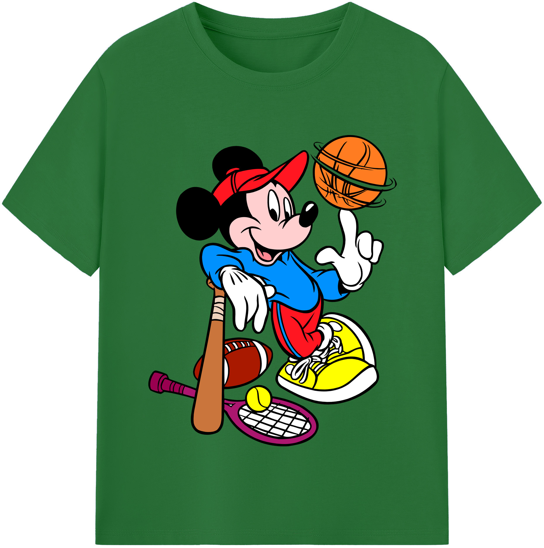 （画像用） ミッキーマウス Mickey Mouse 綿100％半袖Tシャツ（フロントプリント）