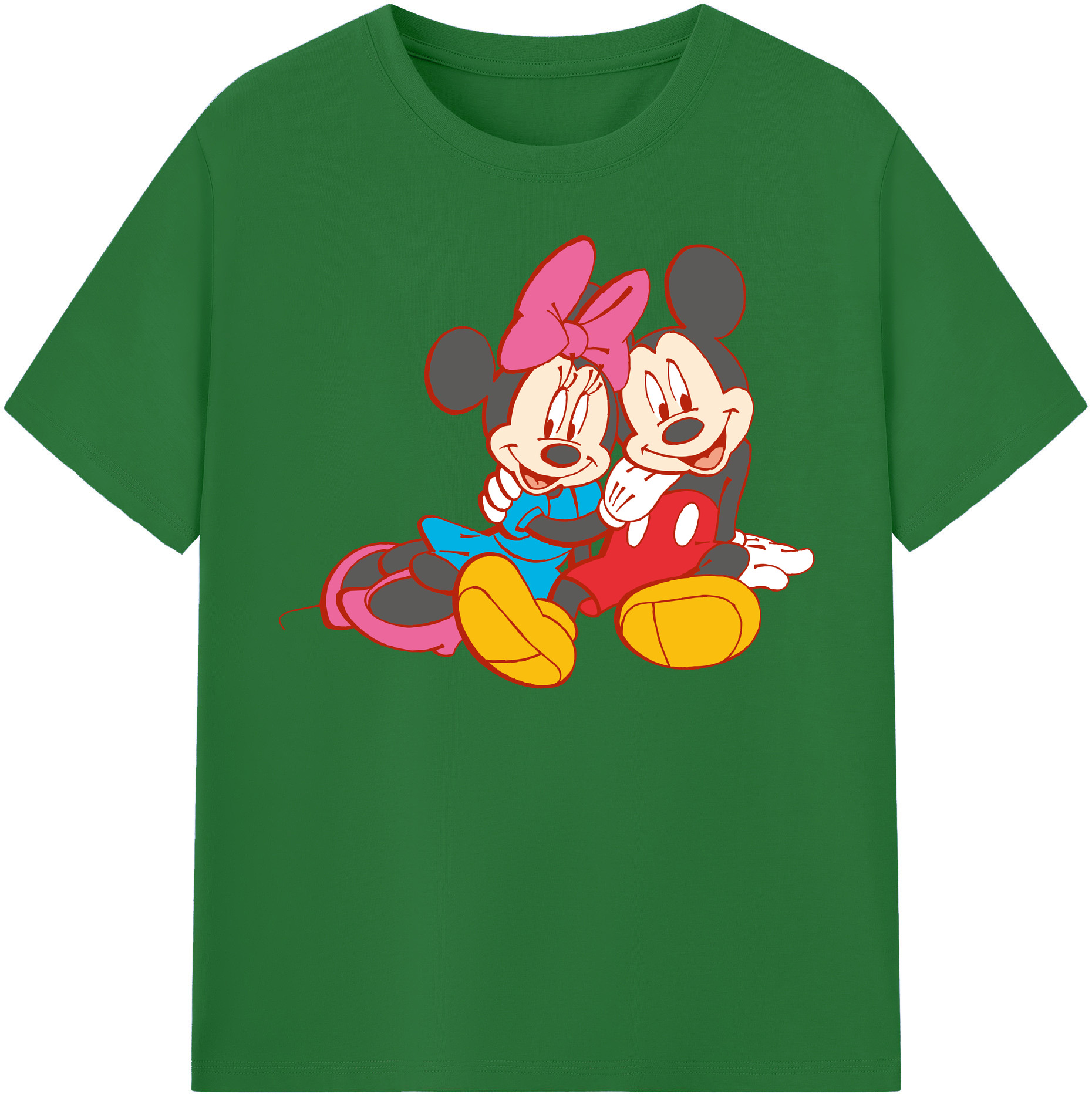 （画像用） ミッキーマウス Mickey Mouse 綿100％半袖Tシャツ（フロントプリント）