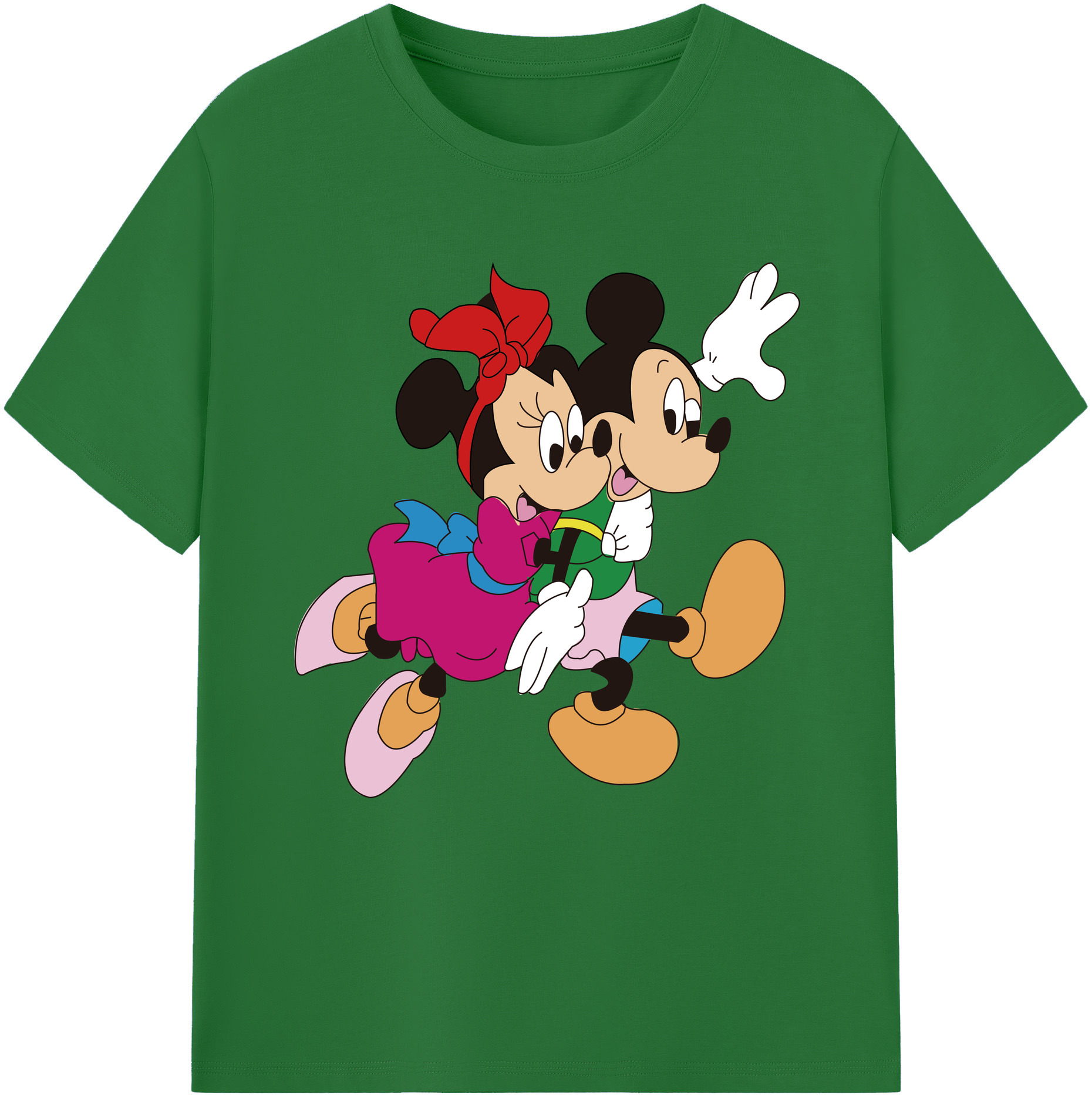 （画像用） ミッキーマウス Mickey Mouse 綿100％半袖Tシャツ（フロントプリント）