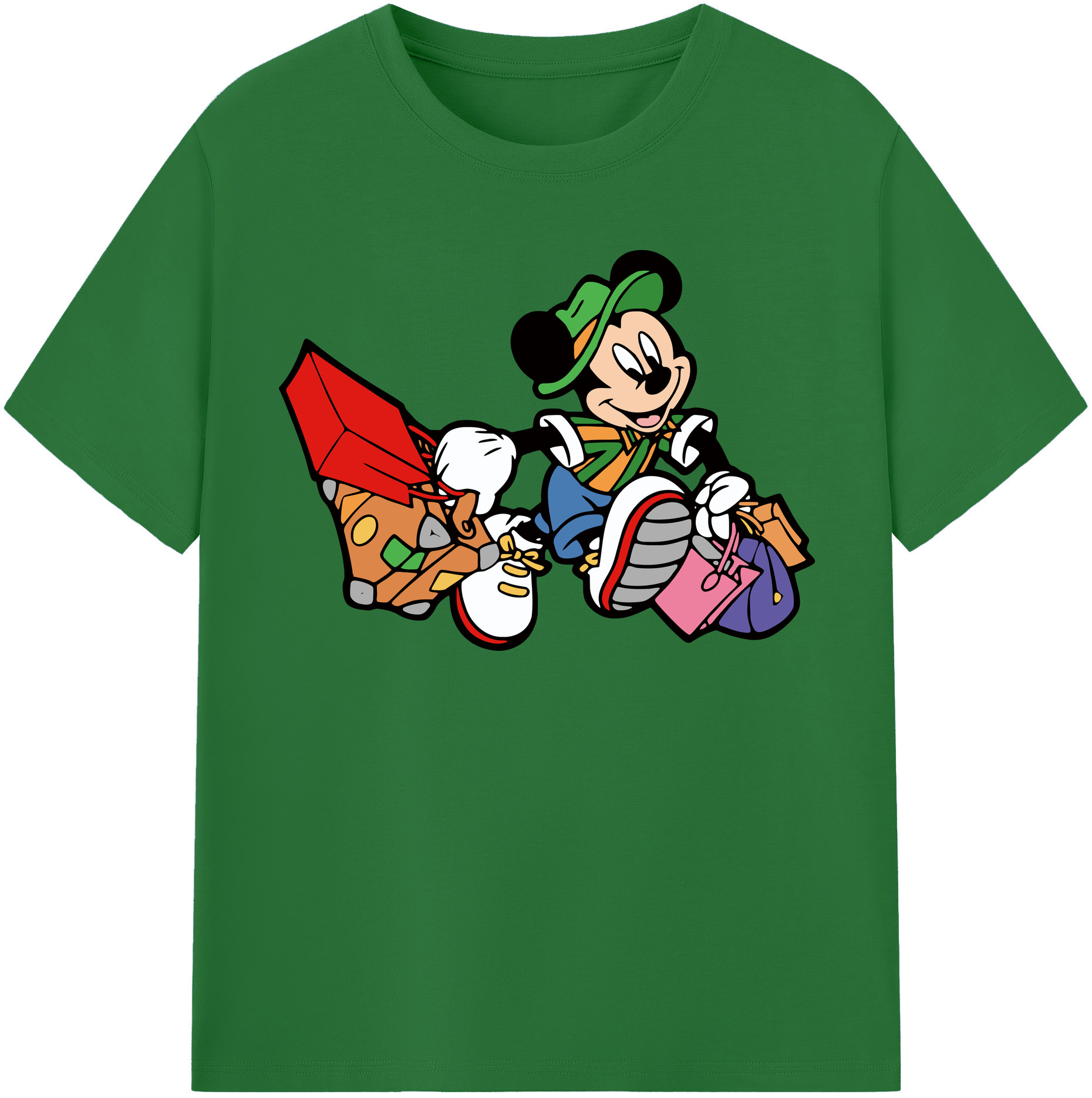 （画像用） ミッキーマウス Mickey Mouse 綿100％半袖Tシャツ（フロントプリント）