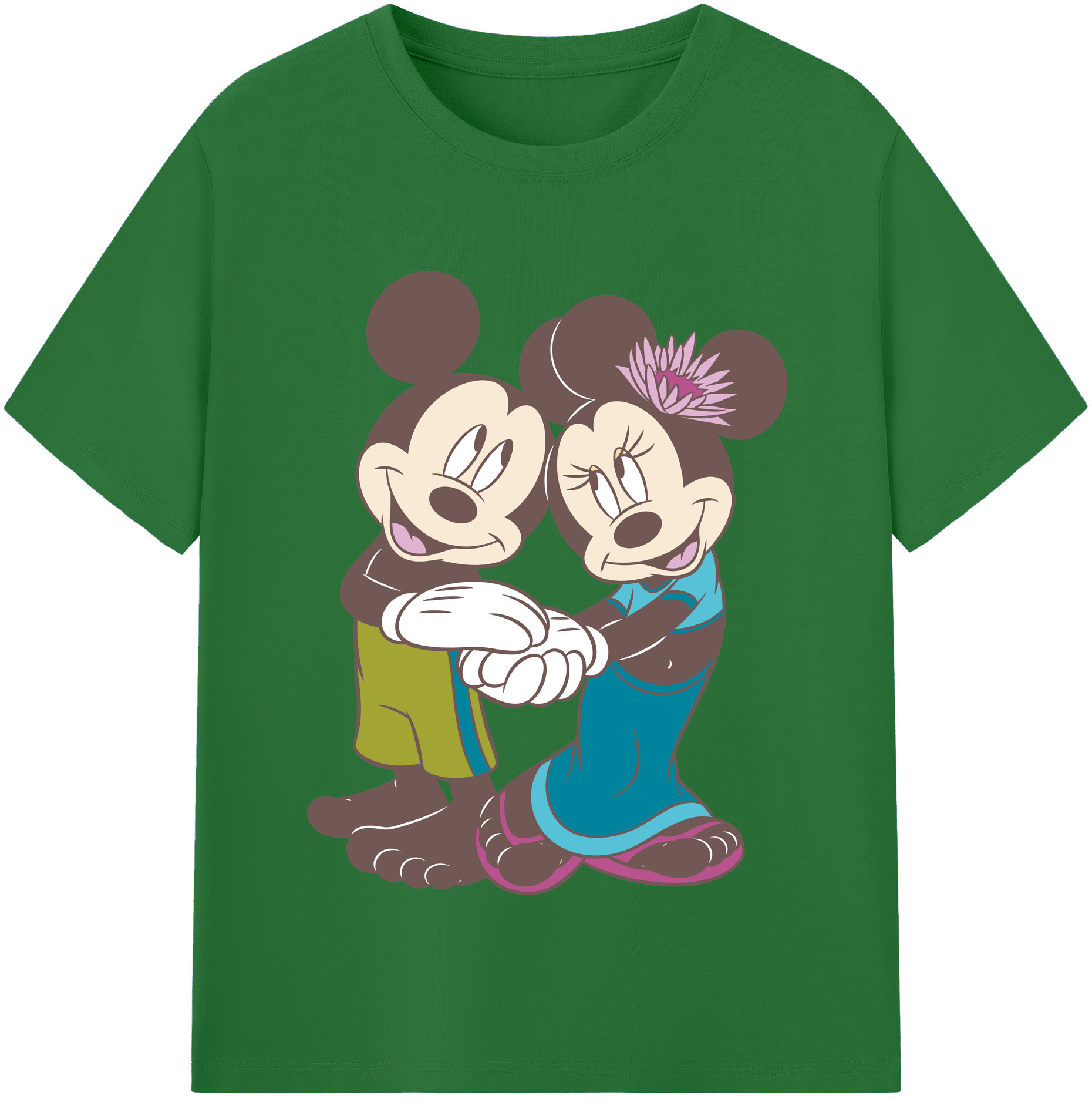（画像用） ミッキーマウス Mickey Mouse 綿100％半袖Tシャツ（フロントプリント）