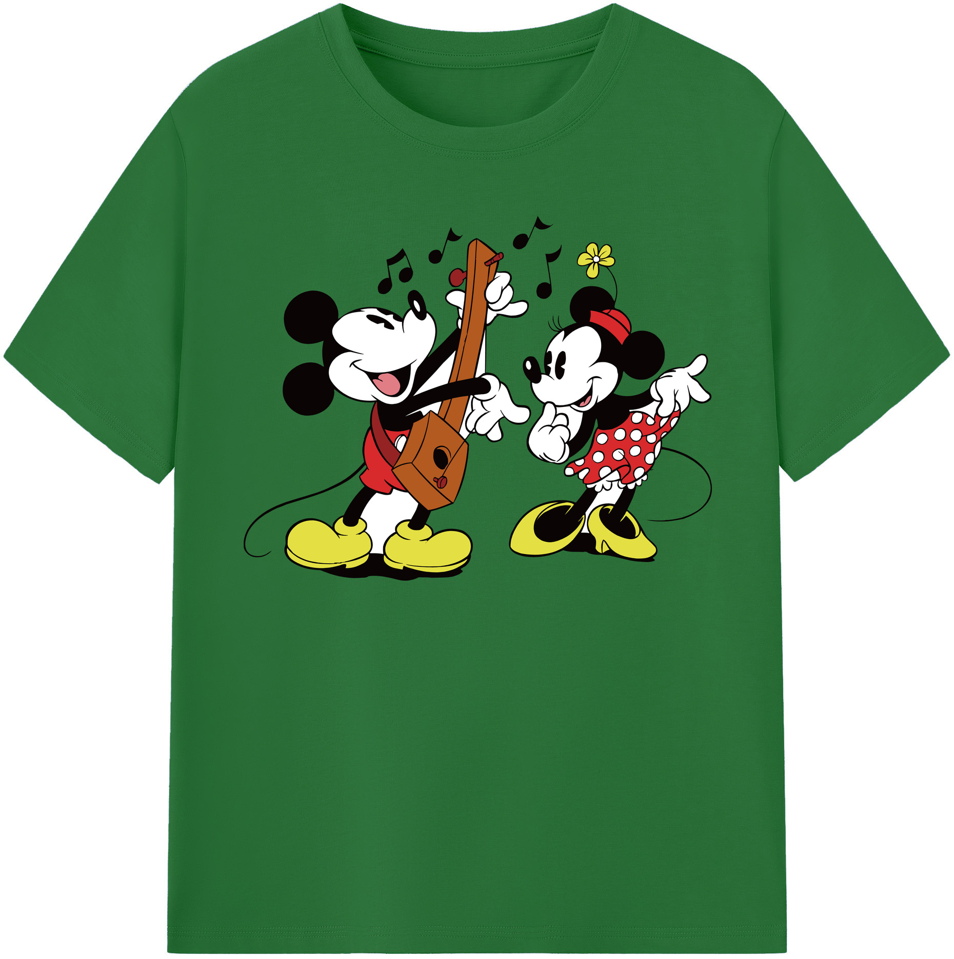 （画像用） ミッキーマウス Mickey Mouse 綿100％半袖Tシャツ（フロントプリント）