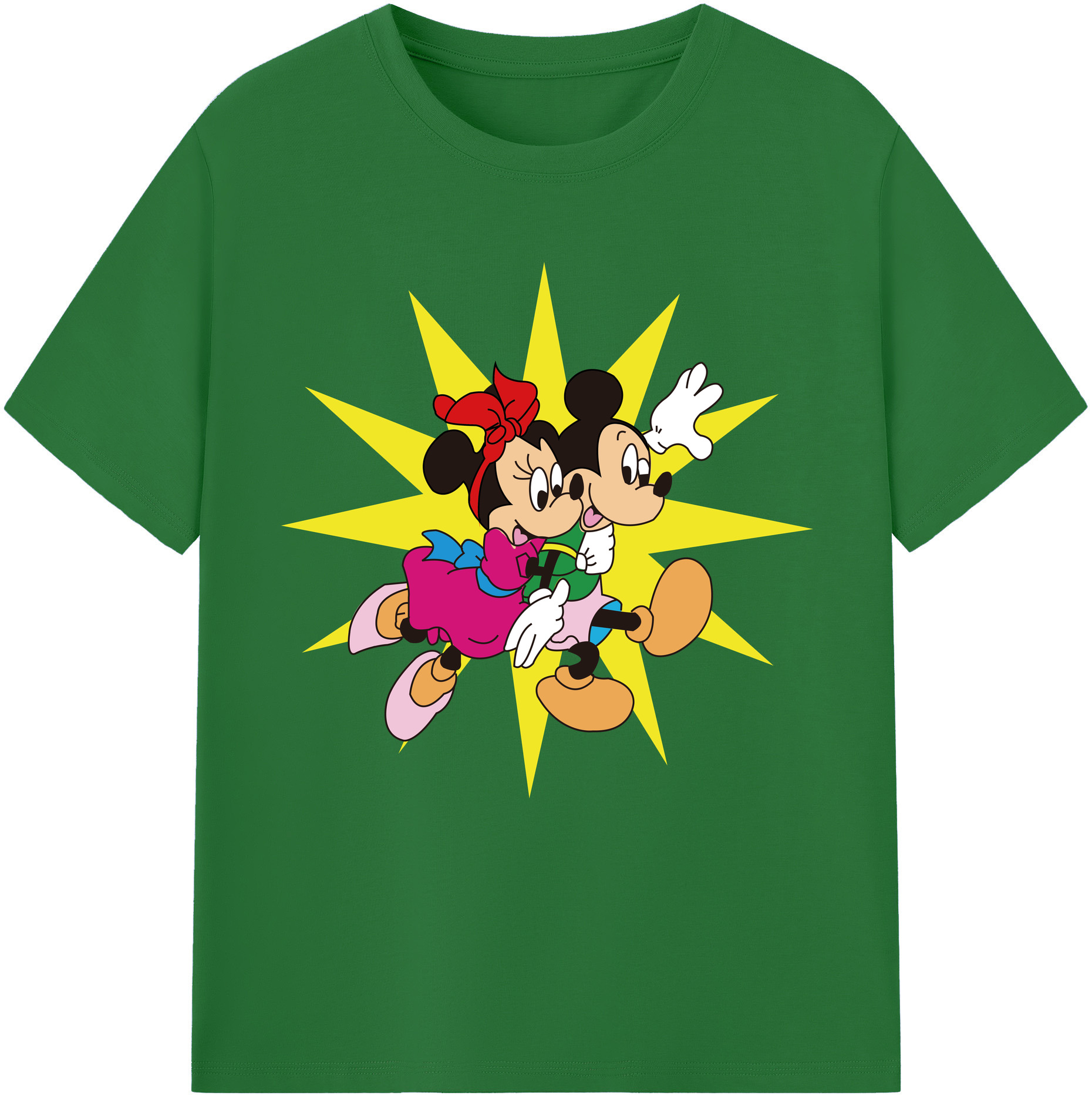 （画像用） ミッキーマウス Mickey Mouse 綿100％半袖Tシャツ（フロントプリント）