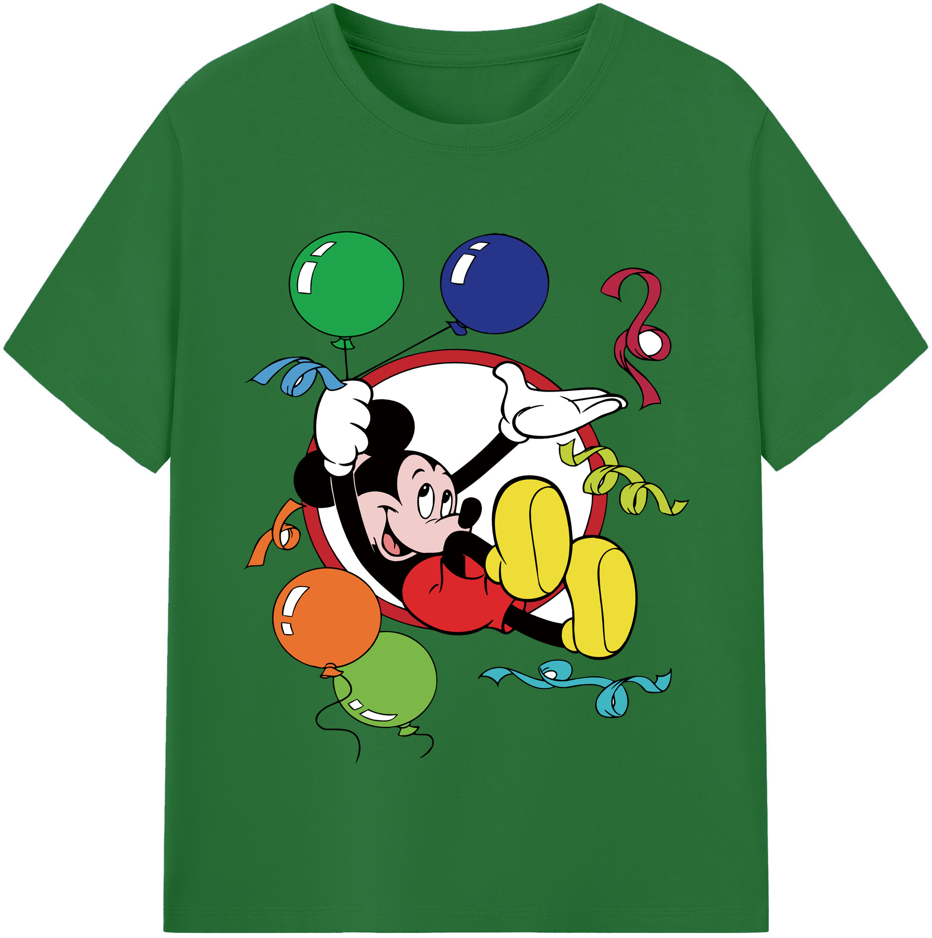 （画像用） ミッキーマウス Mickey Mouse 綿100％半袖Tシャツ（フロントプリント）