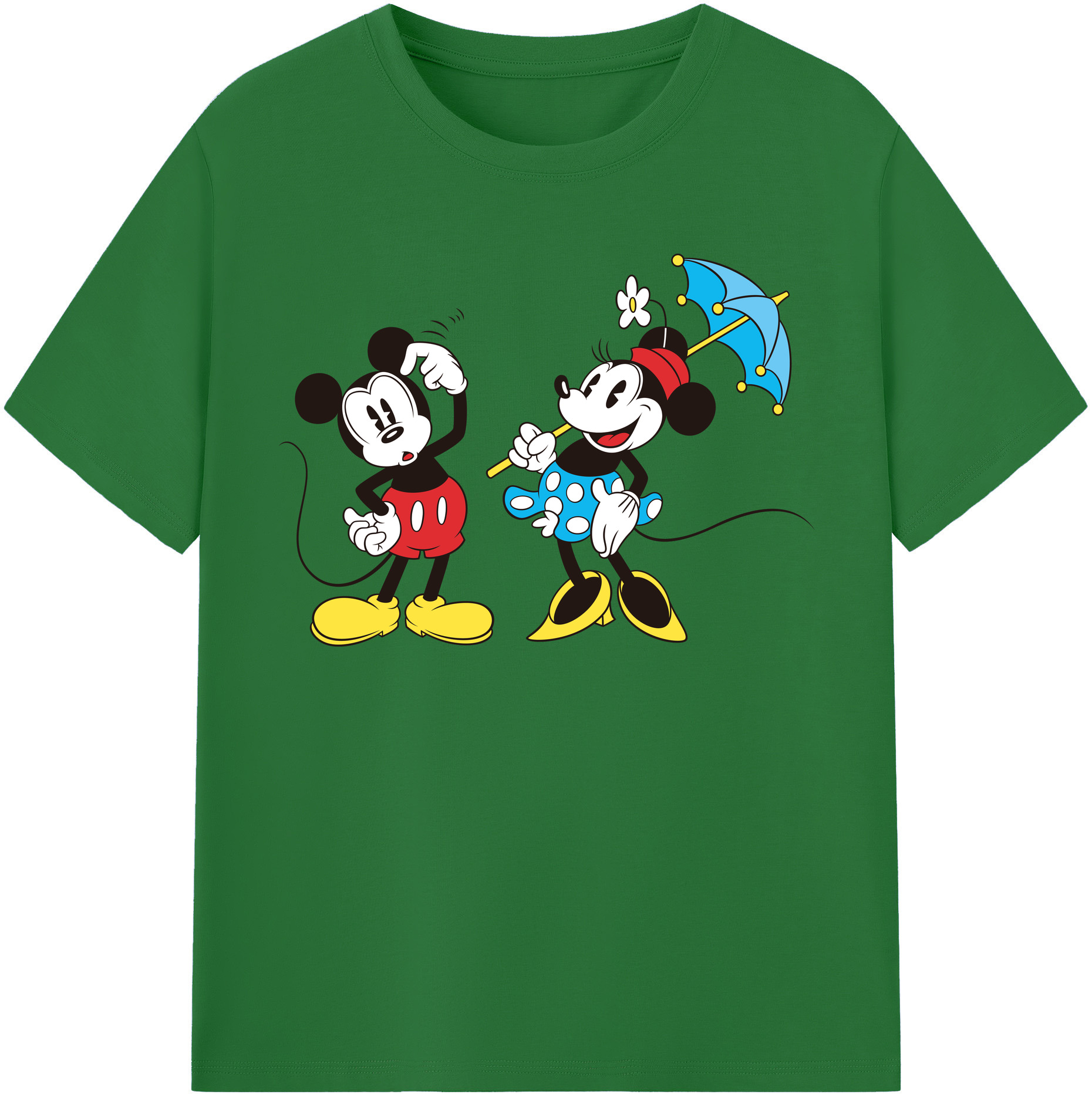 （画像用） ミッキーマウス Mickey Mouse 綿100％半袖Tシャツ（フロントプリント）