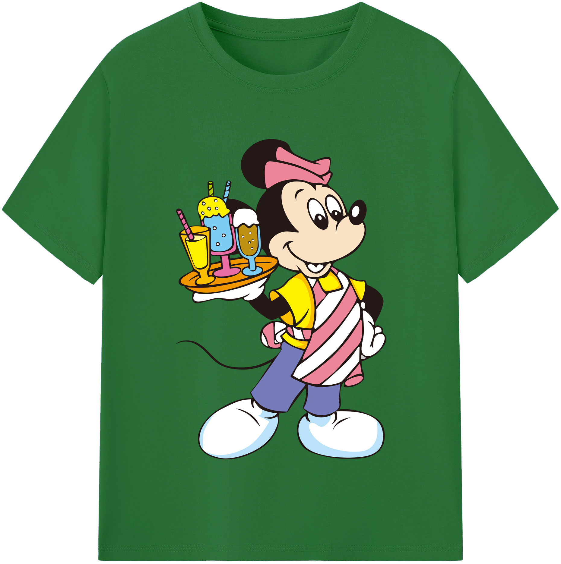 （画像用） ミッキーマウス Mickey Mouse 綿100％半袖Tシャツ（フロントプリント）
