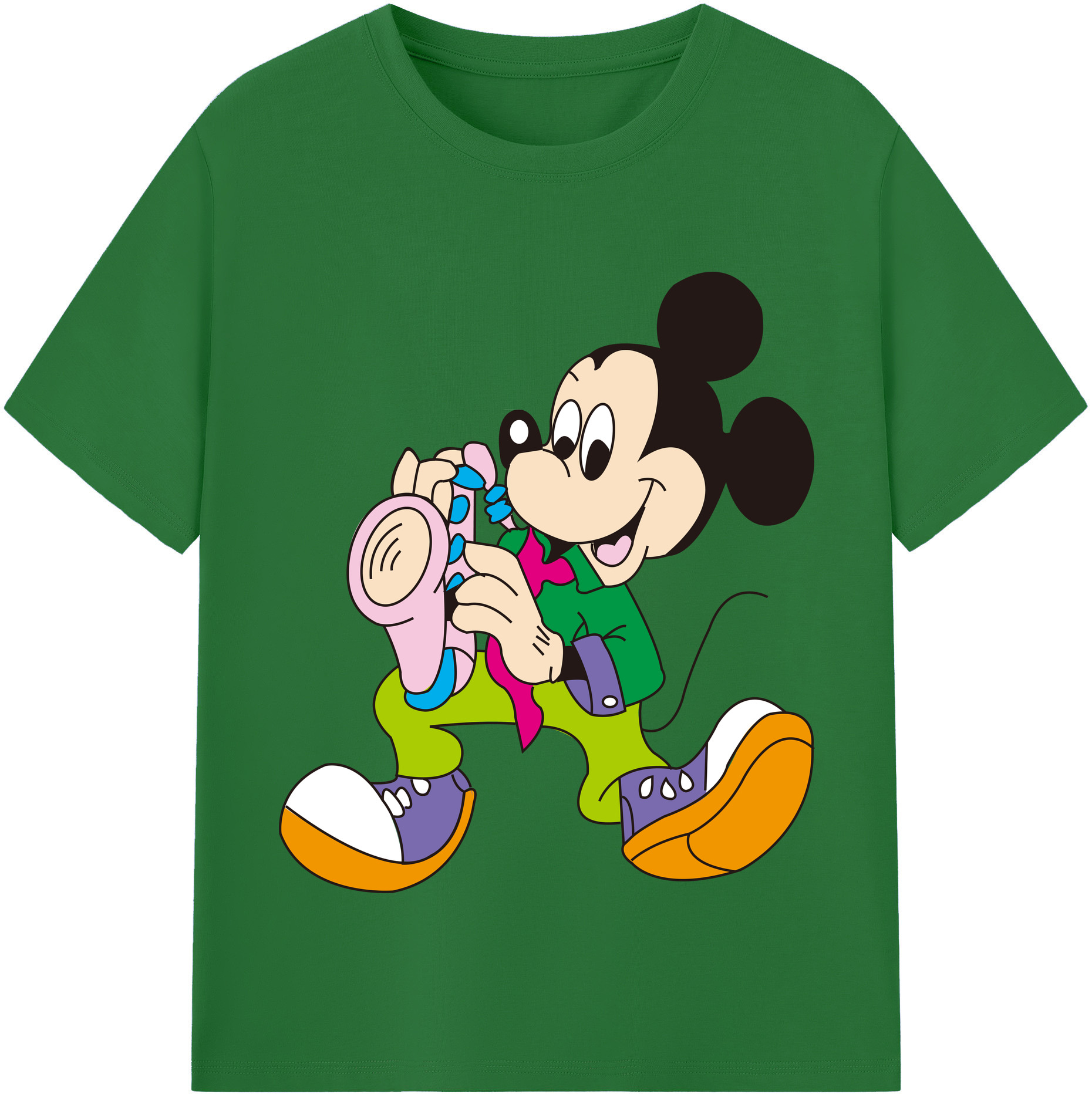 （画像用） ミッキーマウス Mickey Mouse 綿100％半袖Tシャツ（フロントプリント）