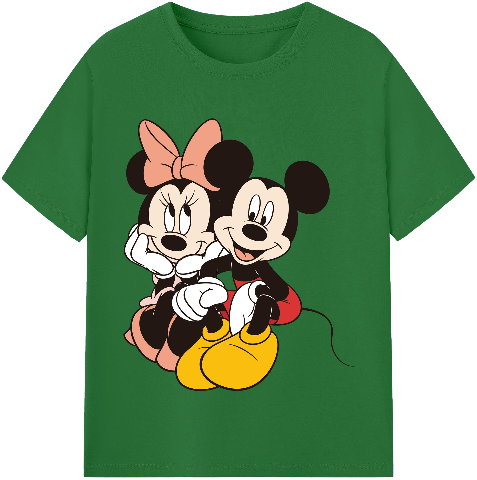 （画像用） ミッキーマウス Mickey Mouse 綿100％半袖Tシャツ（フロントプリント）