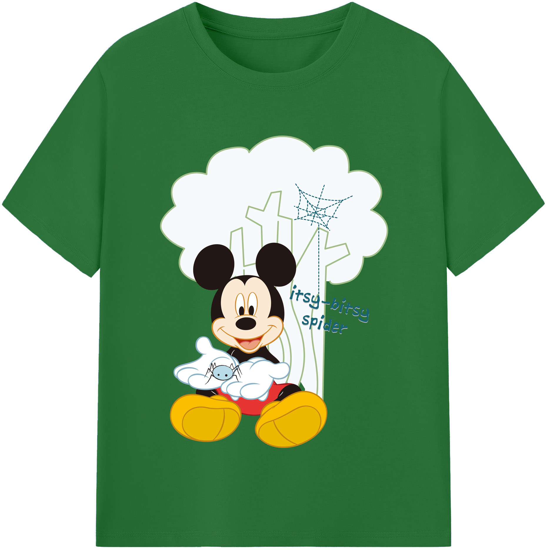 （画像用） ミッキーマウス Mickey Mouse 綿100％半袖Tシャツ（フロントプリント）