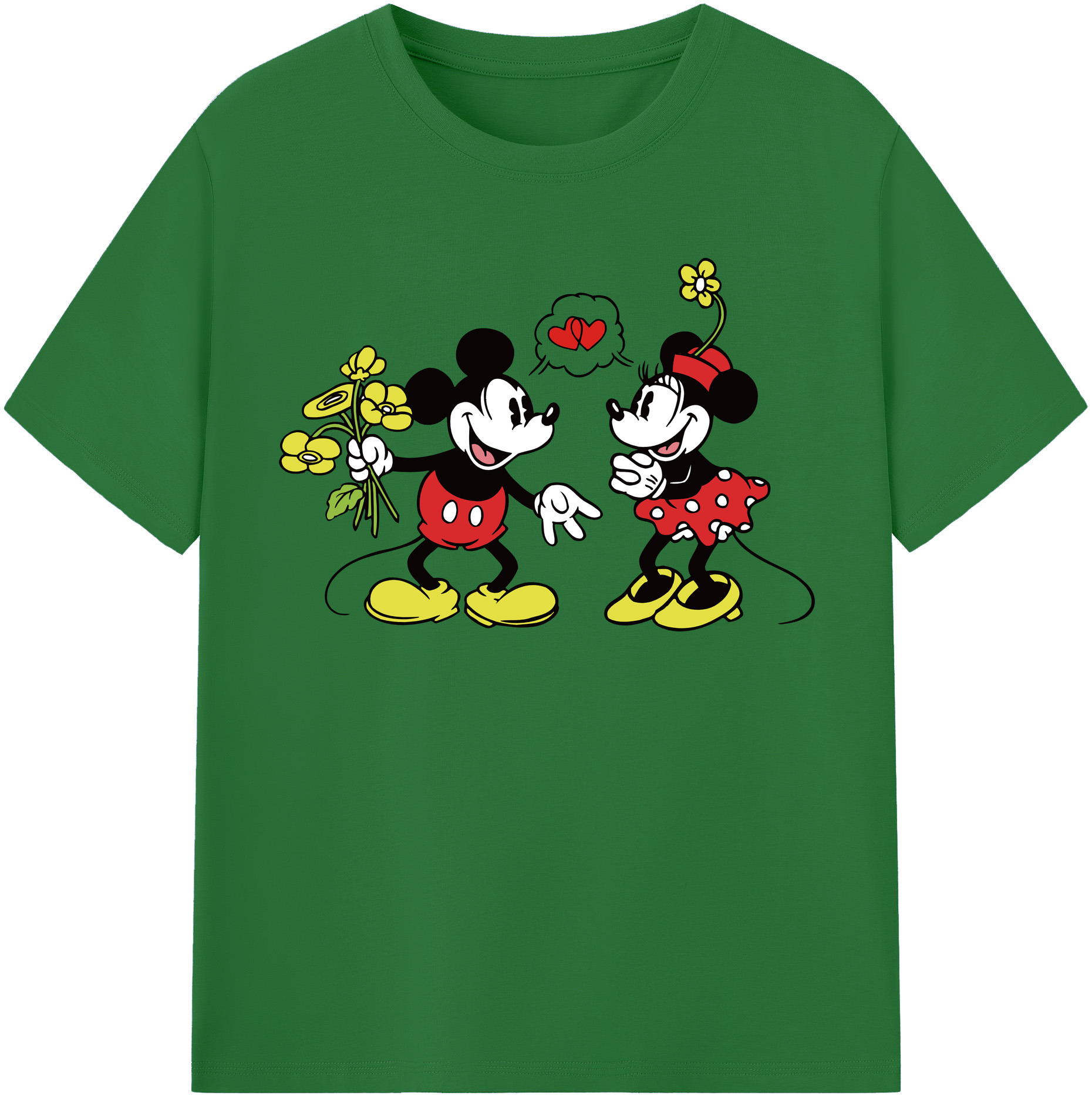 （画像用） ミッキーマウス Mickey Mouse 綿100％半袖Tシャツ（フロントプリント）