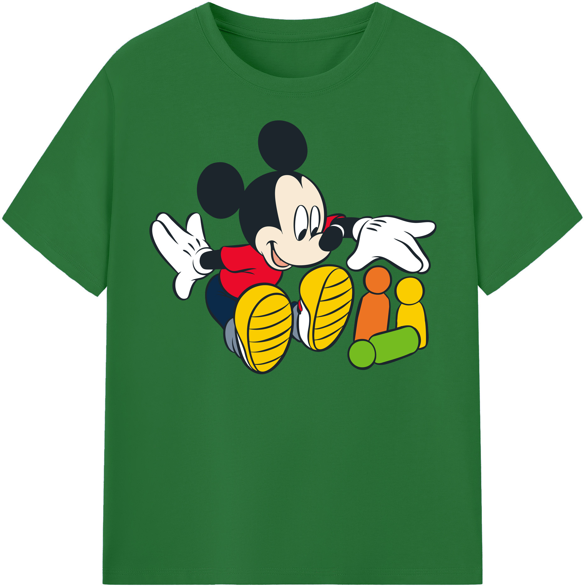 （画像用） ミッキーマウス Mickey Mouse 綿100％半袖Tシャツ（フロントプリント）