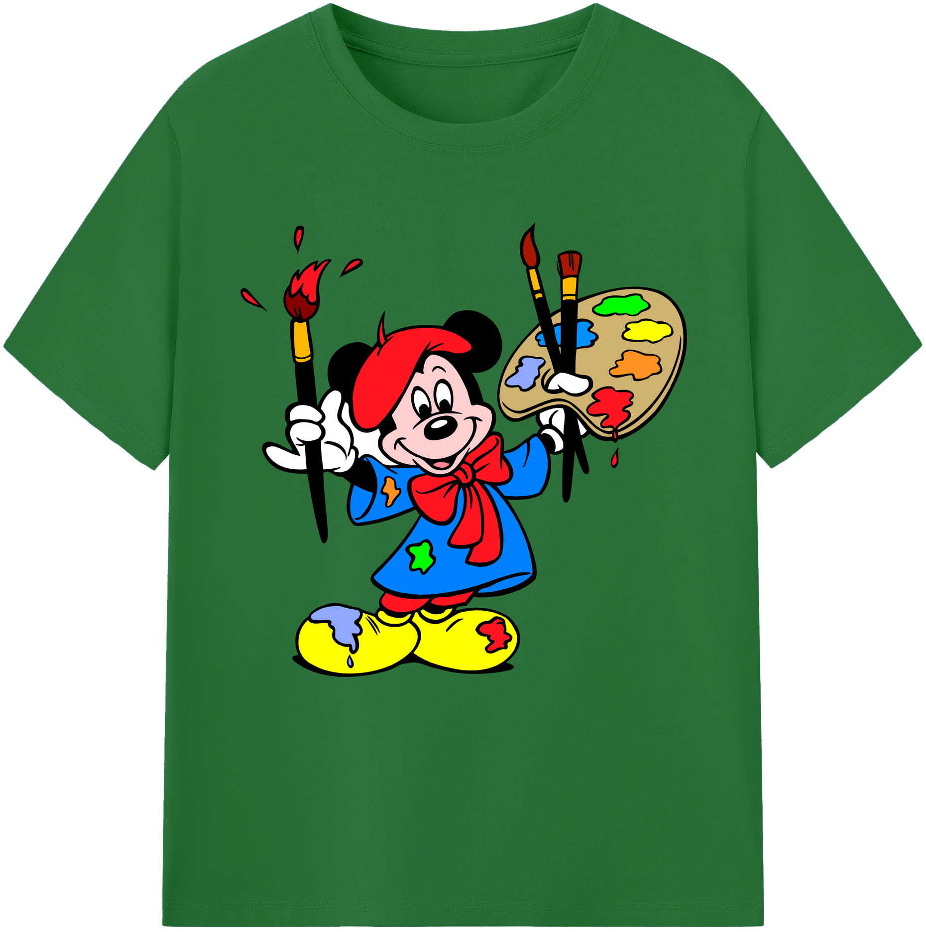 （画像用） ミッキーマウス Mickey Mouse 綿100％半袖Tシャツ（フロントプリント）
