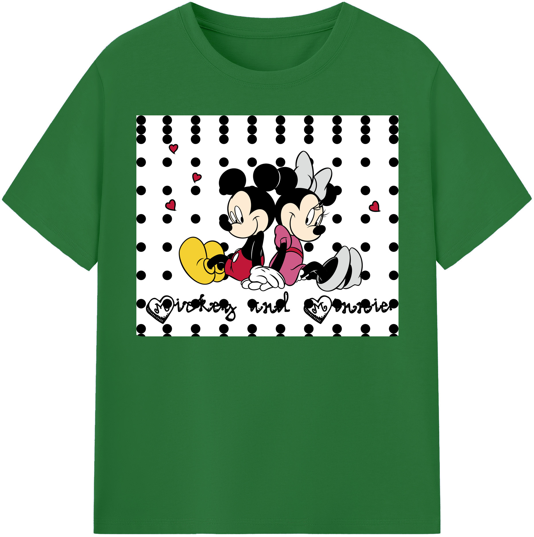 （画像用） ミッキーマウス Mickey Mouse 綿100％半袖Tシャツ（フロントプリント）